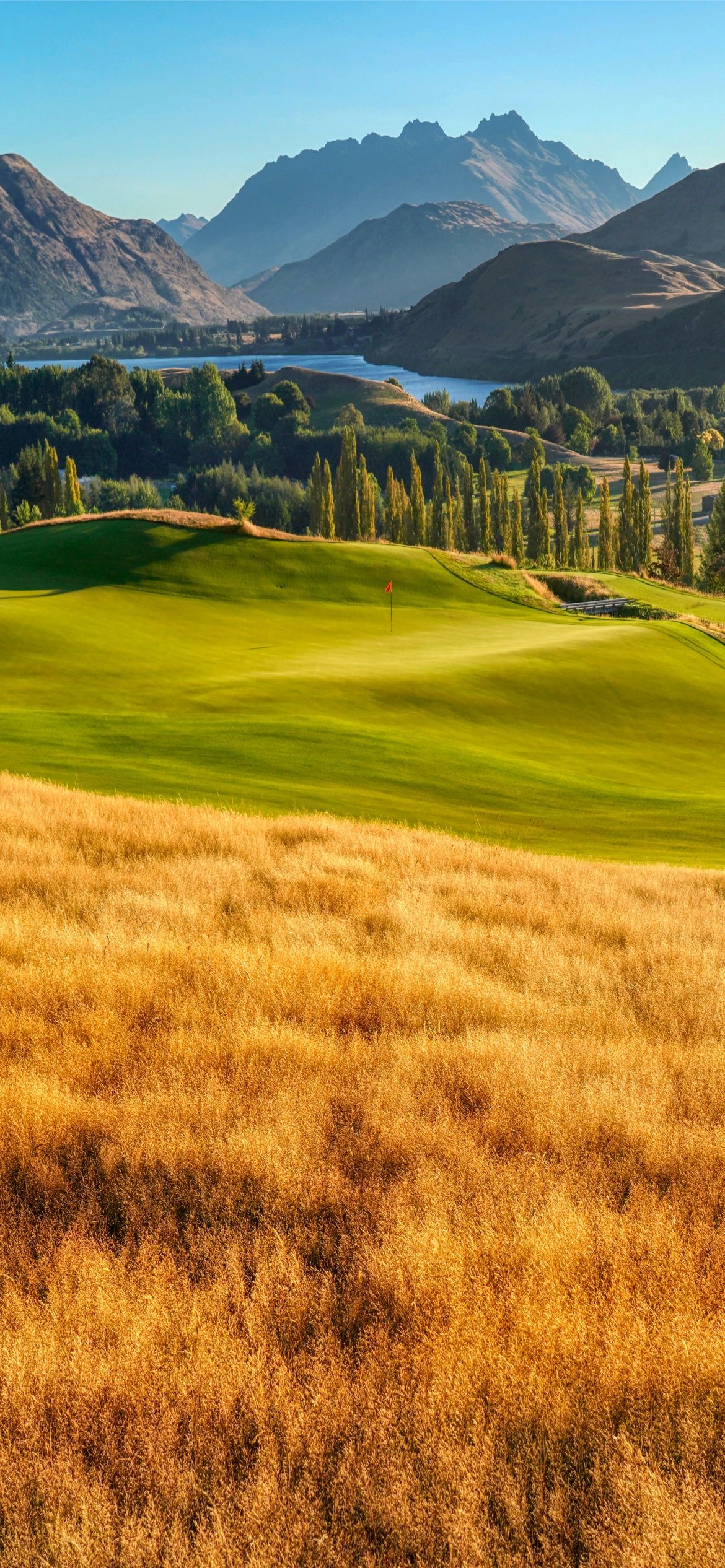  Golf Hintergrundbild 1170x2532. Golf course Wallpaper 4K, Landscape, Mountains, Nature