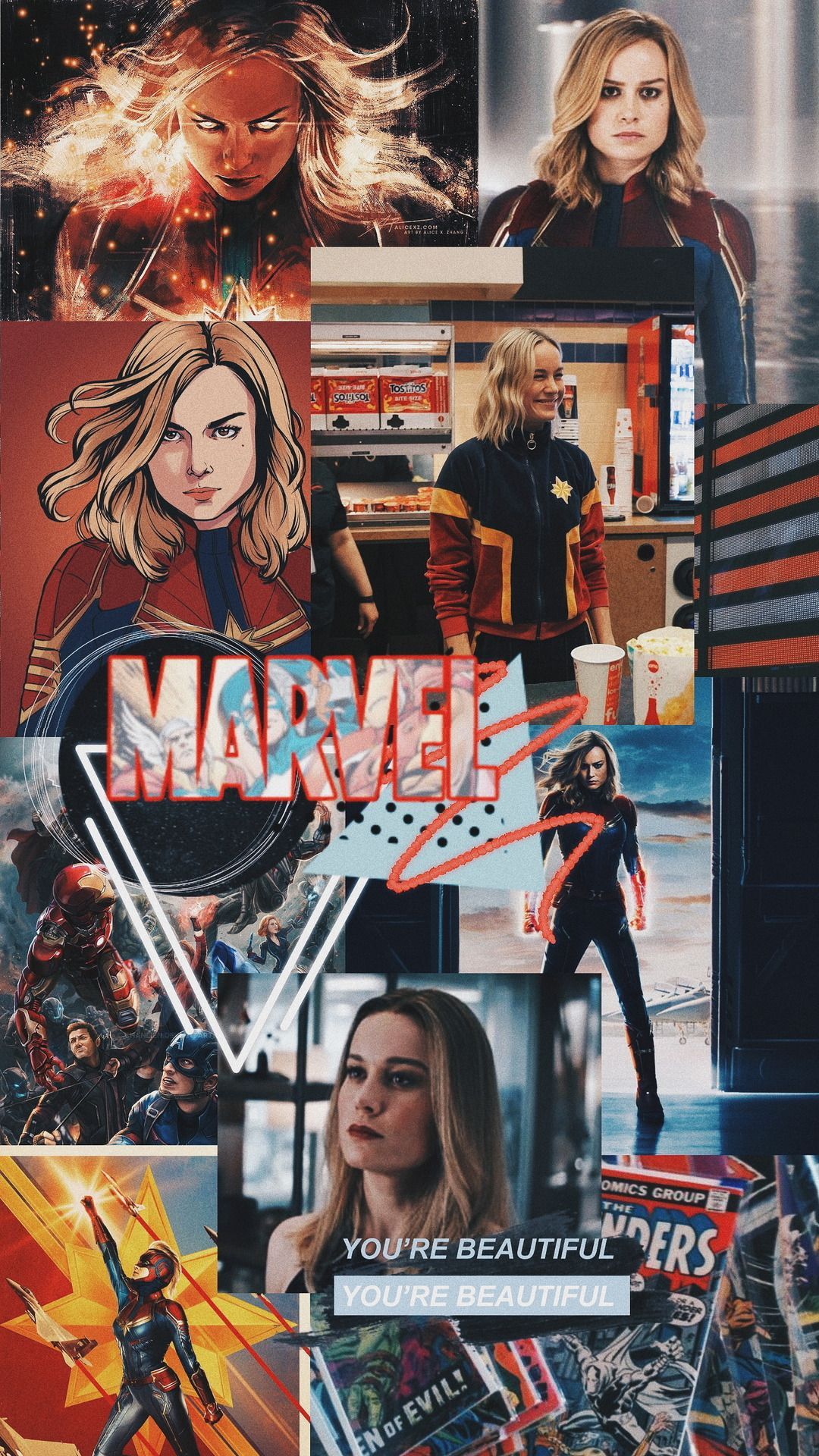  Captain Marvel Hintergrundbild 1080x1920. Marvel Aesthetic Wallpaper