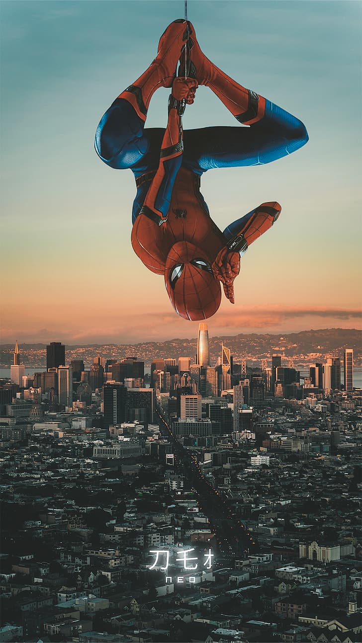  Spider-Man Hintergrundbild 728x1294. HD Wallpaper: Spider Man Far From Home, Sunset, Marvel Cinematic Universe