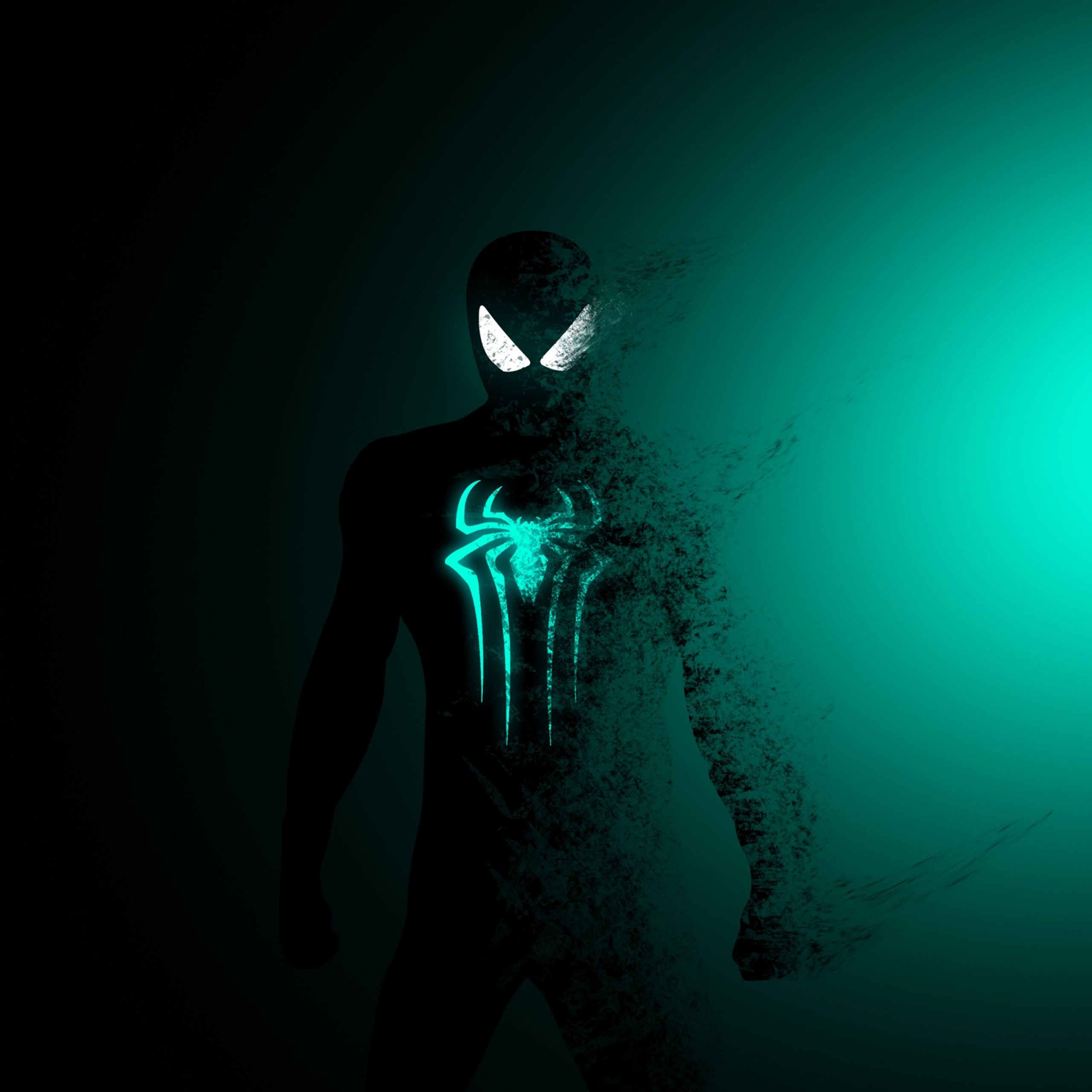  Spider-Man Hintergrundbild 2560x2560. Spider Man Wallpaper 4K, Dark, Cyan, Minimal, Graphics CGI