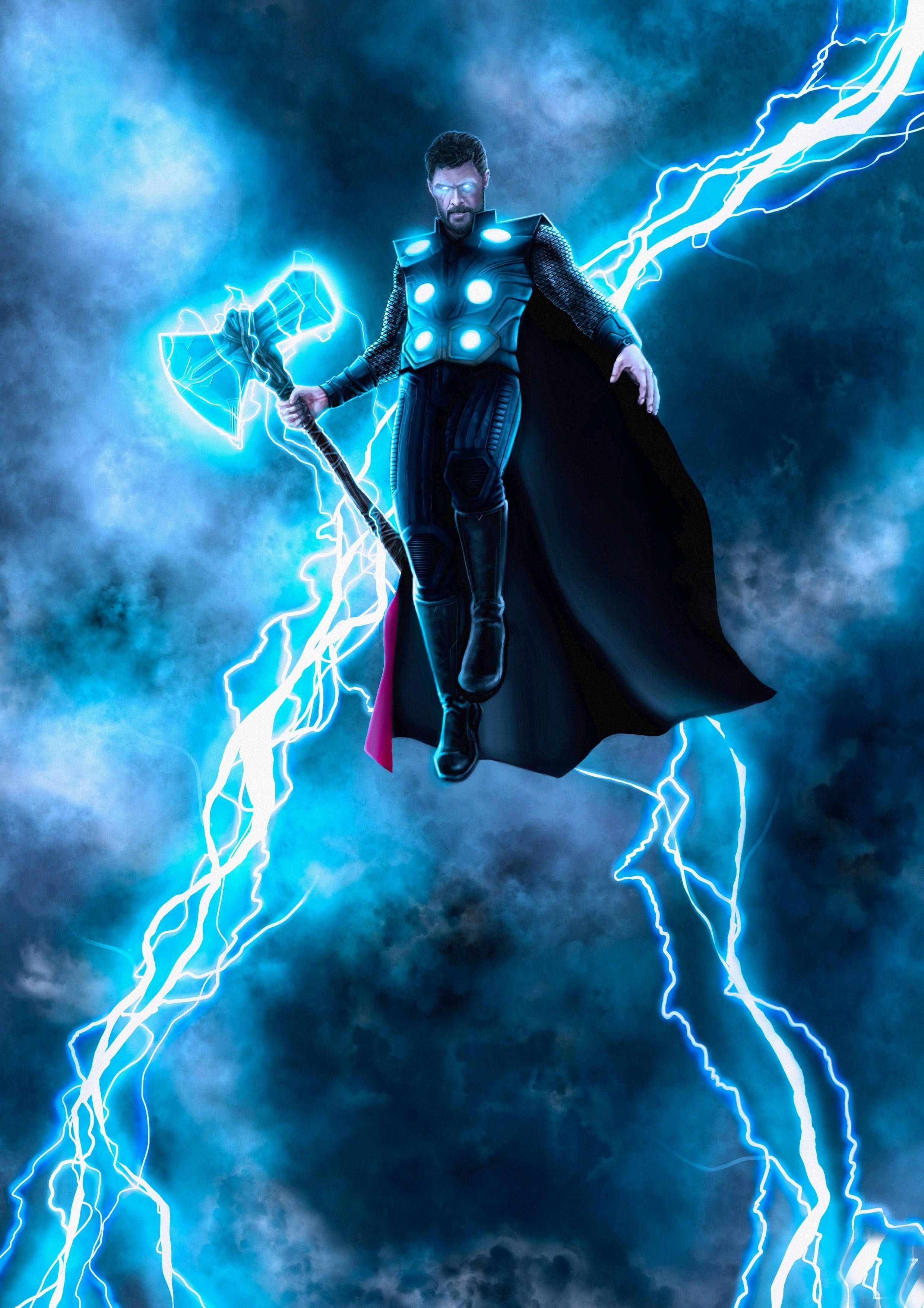  Thor Hintergrundbild 2480x3508. Download Flying Marvel Hero Thor Stormbreaker Wallpaper