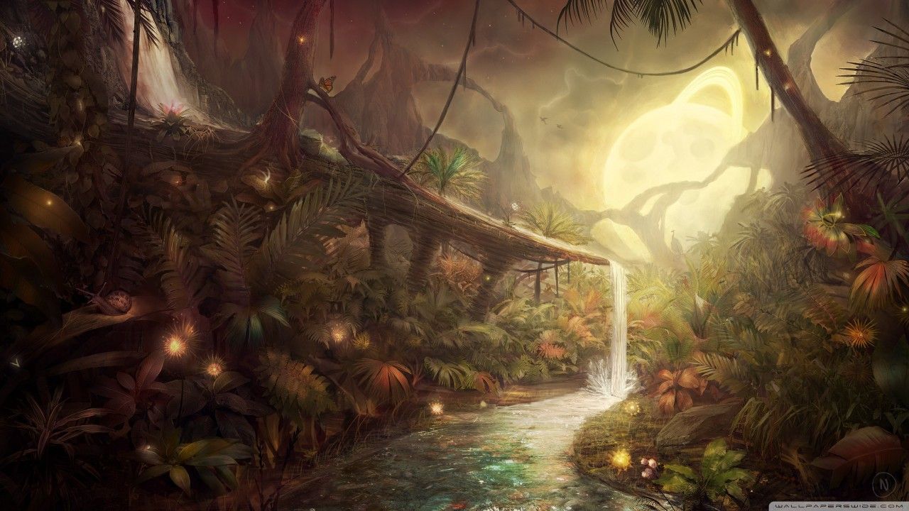 Dschungel Hintergrundbild 1280x720. Jungle Fantasy Art, fantastisch Hintergrundbilder. Jungle Fantasy Art, fantastisch frei fotos