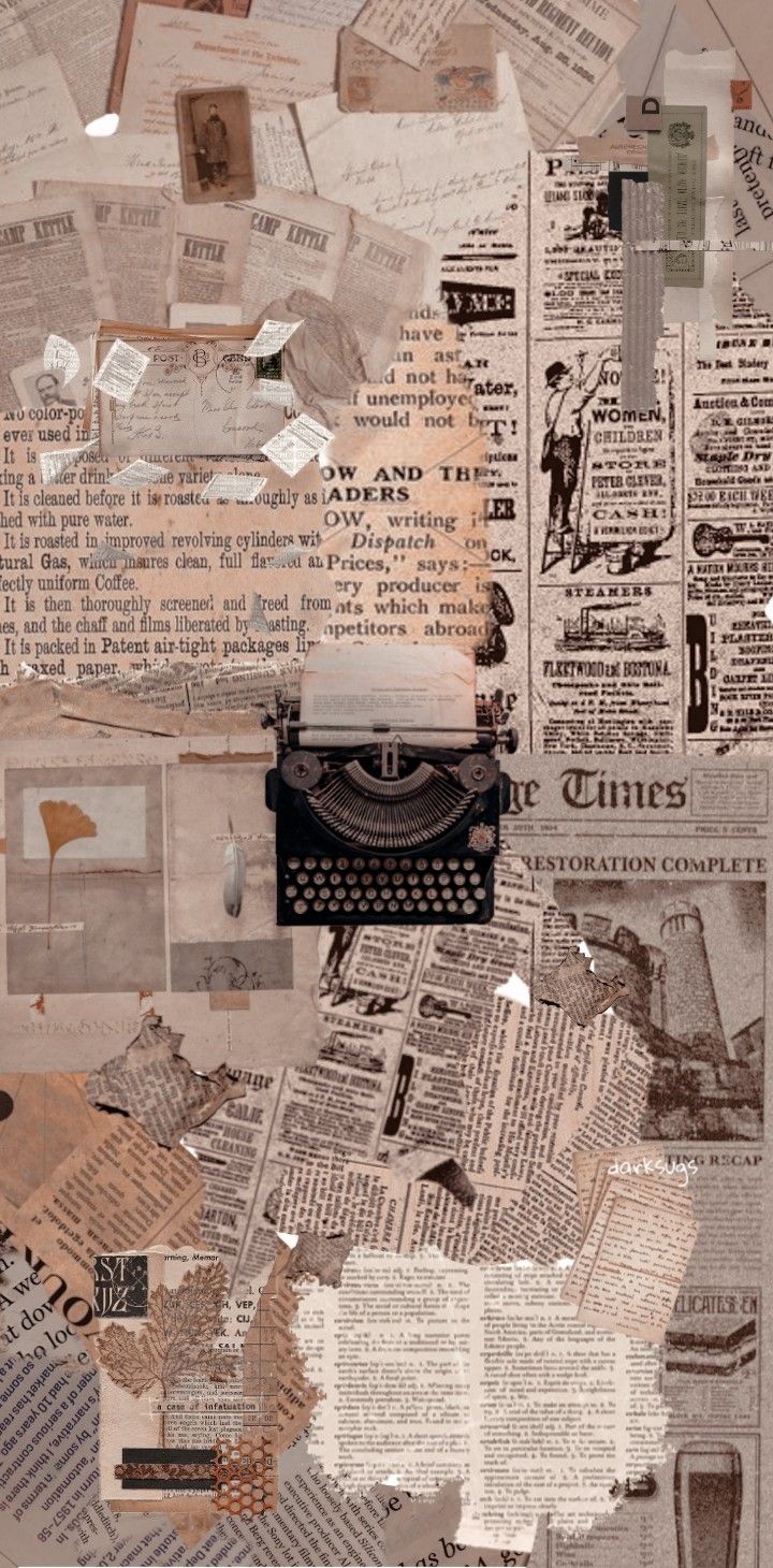  Papier Hintergrundbild 720x1460. Wallpaper Aesthetic. Newspaper collage, Newspaper wallpaper, Vintage newspaper