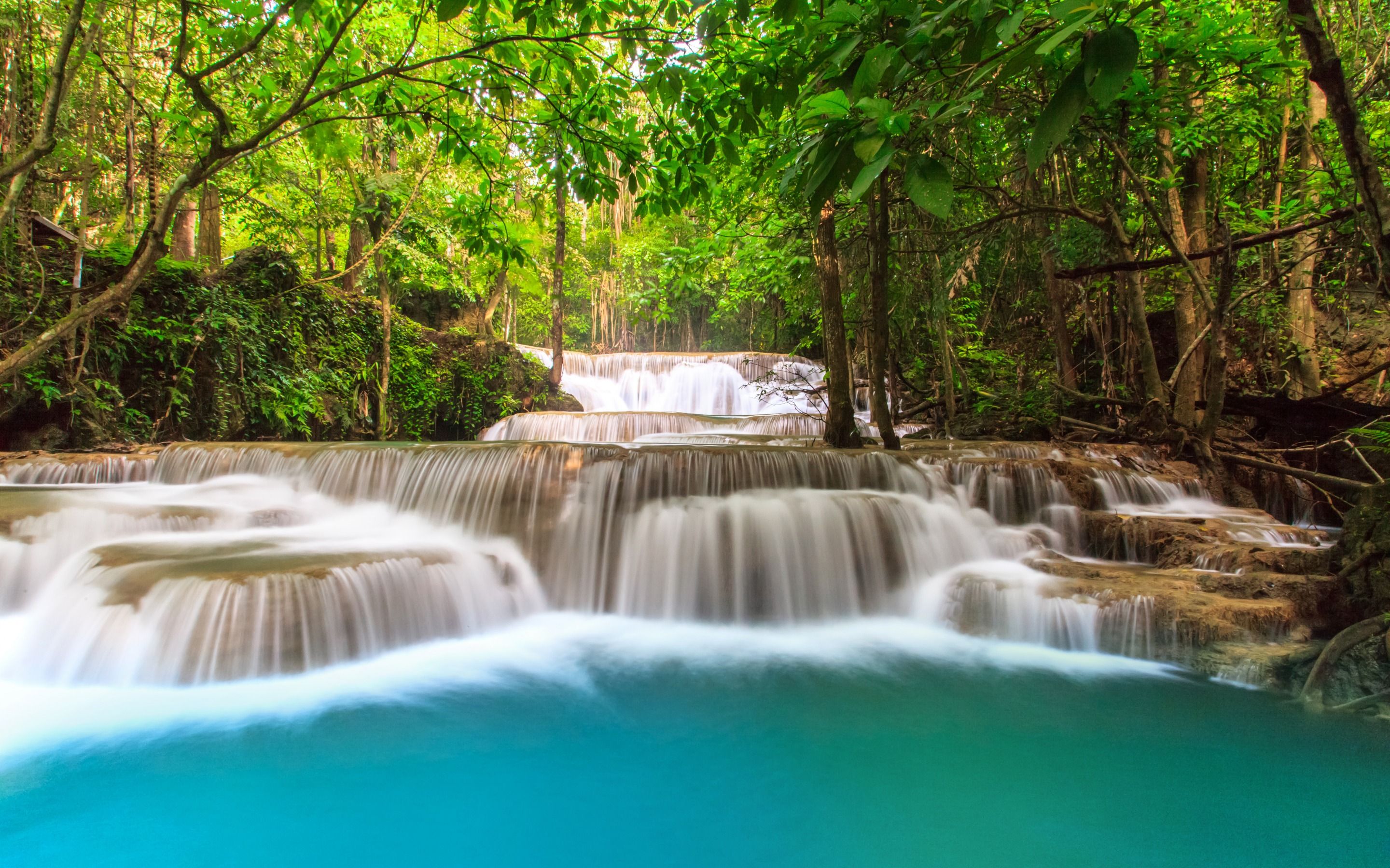 Dschungel Hintergrundbild 2880x1800. Herunterladen hintergrundbild dschungel, thailand, wasserfall, regenwald, sommer, reise, schöne wald wasserfall, blaues wasser mit einer auflösung zu überwachen 2880x1800. Bilder auf dem desktop