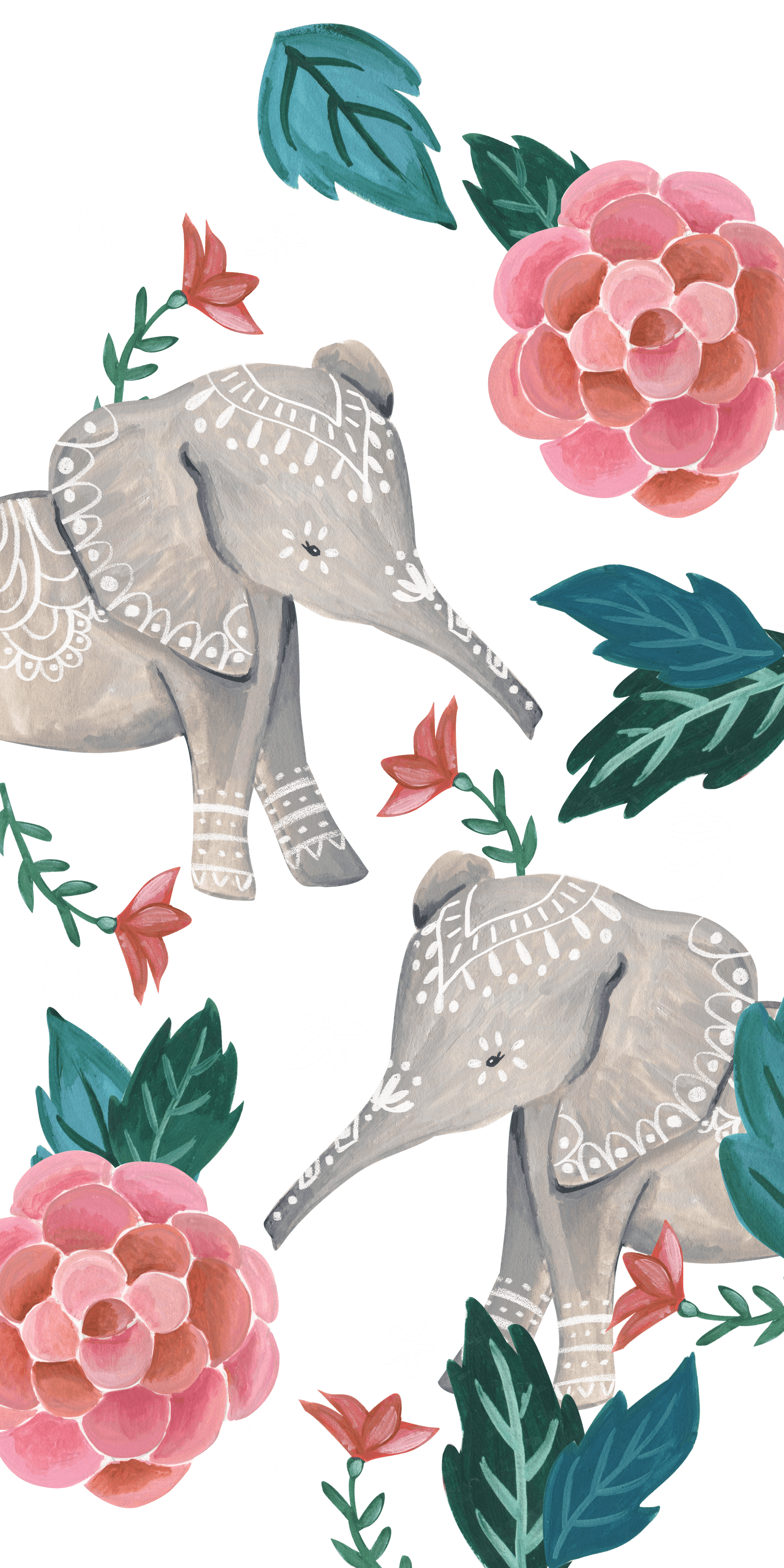  Elefant Hintergrundbild 1890x3780. Girly Elephant Wallpaper