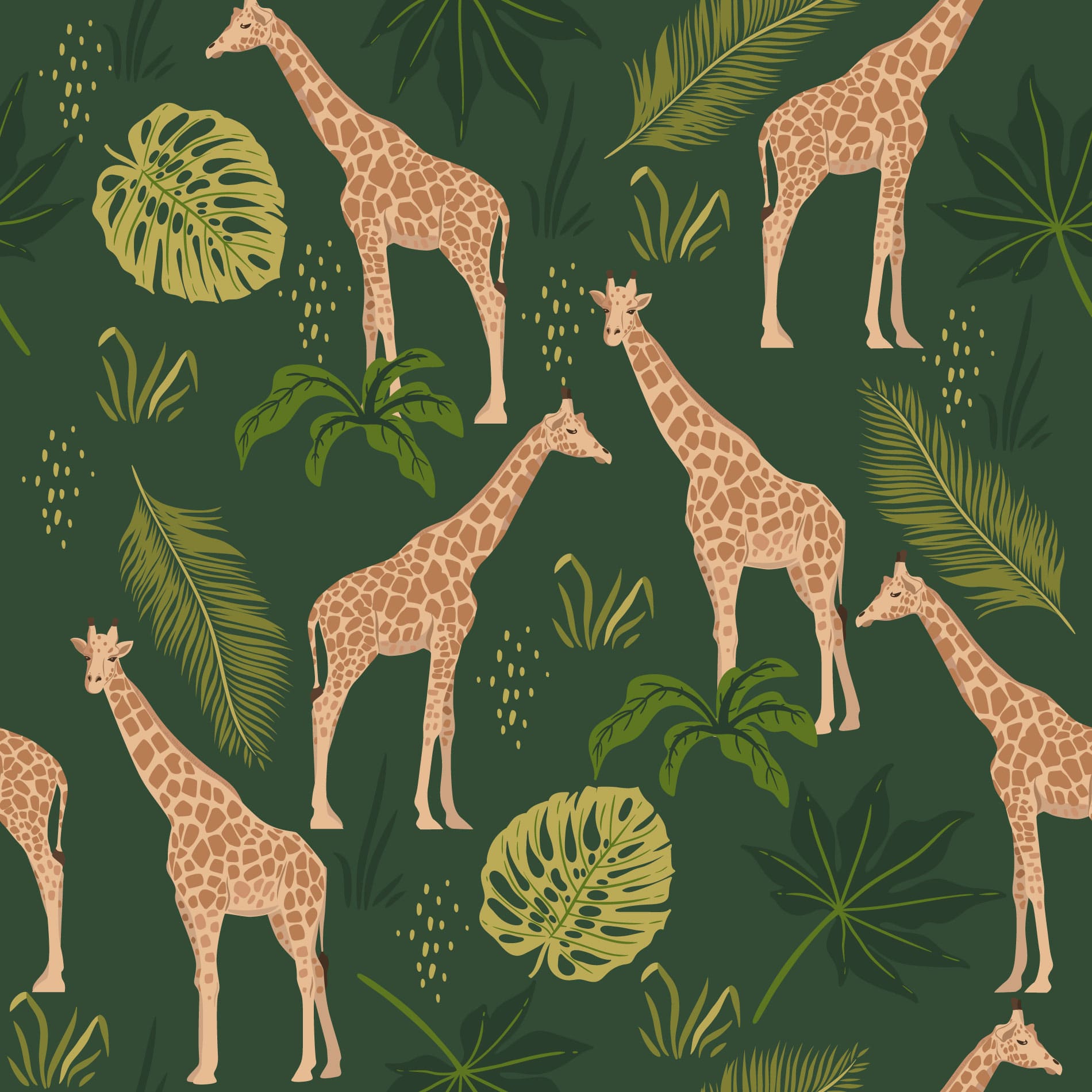  Giraffe Hintergrundbild 1900x1900. Giraffe Wallpaper And Stick Or Non Pasted