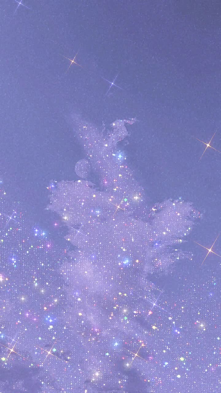  Sterne Hintergrundbild 720x1280. Animierter Ästhetischer Glitzer Himmel Funkeln Wolken Lila
