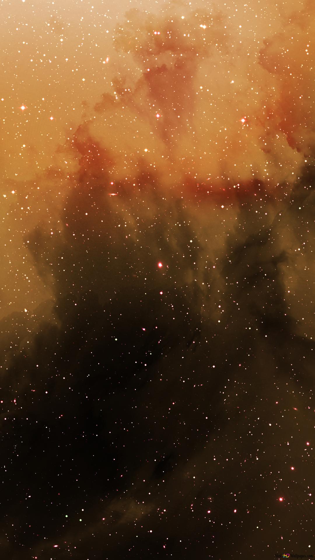  Sterne Hintergrundbild 1080x1920. Weltraum Kosmos gelb 2K Hintergrundbild herunterladen