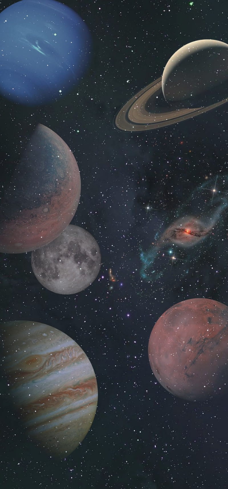  Planeten Hintergrundbild 800x1710. Space aesthetic, earth, jupiter, moon, planet, saturn, stars, universe, HD phone wallpaper