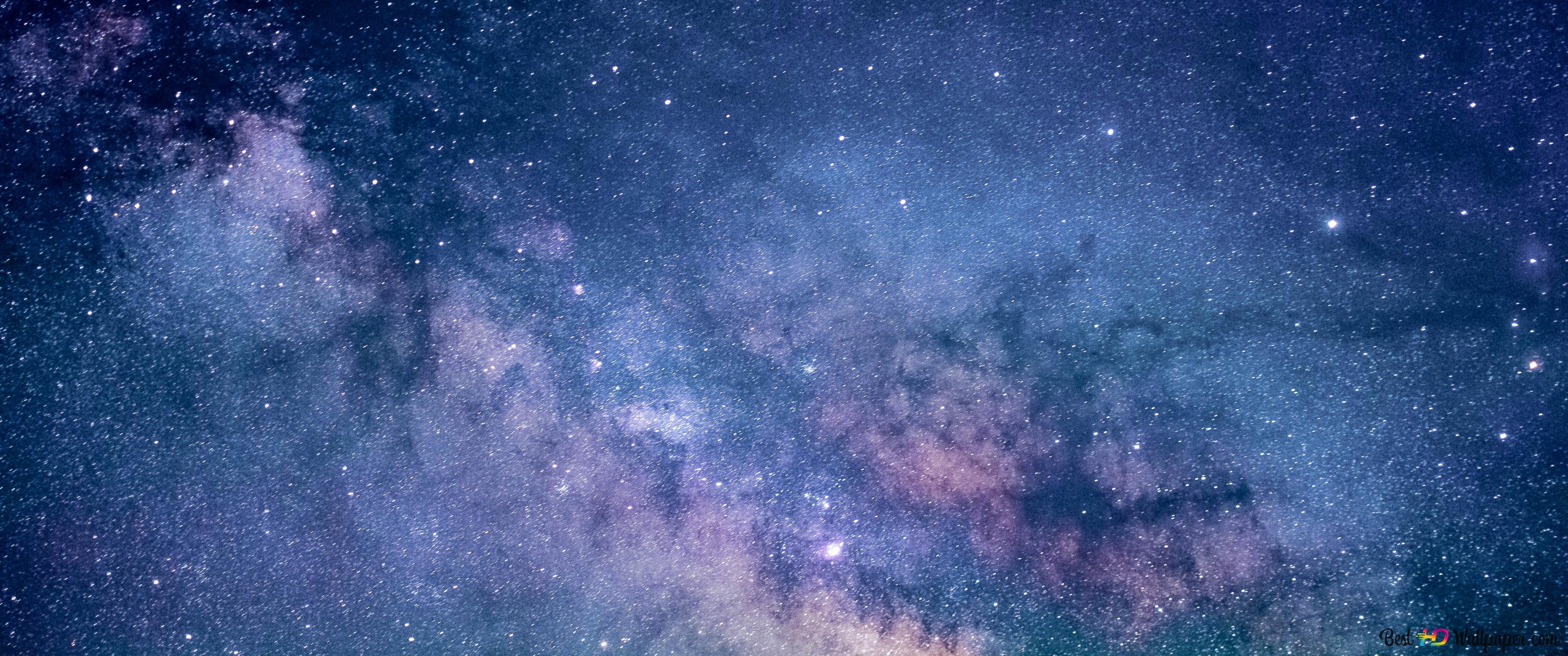  Schwarzes Loch Hintergrundbild 3440x1440. Abend leuchtende Sterne Hintergrund 4K Hintergrundbild herunterladen