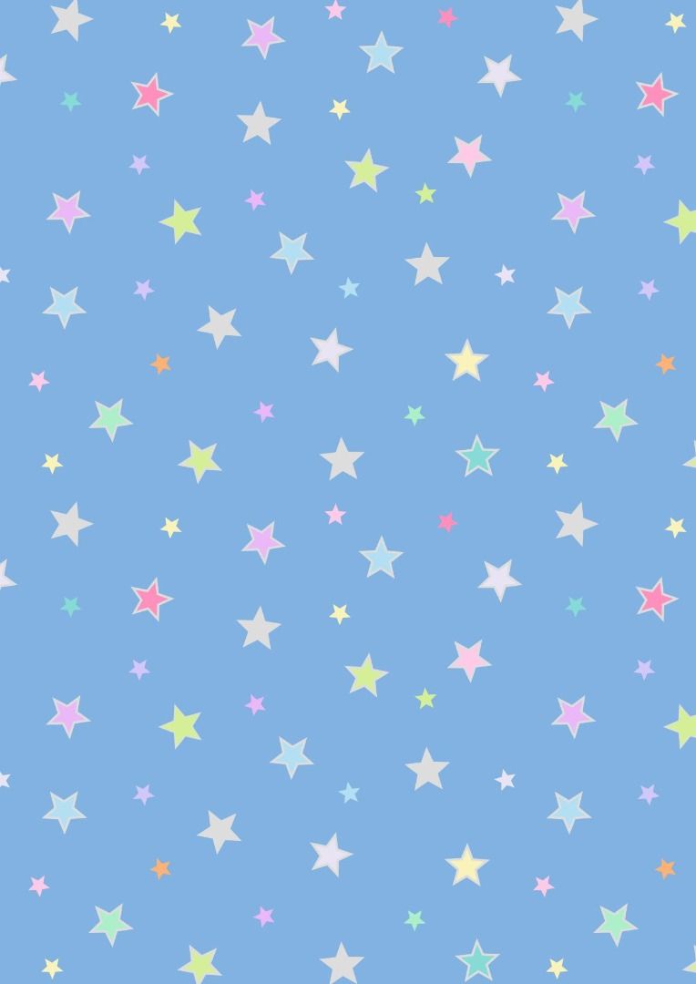  Sterne Hintergrundbild 764x1080. 05m BW Pastel stars with silver metallic Sterne blau bunt by Irene & Lewis weitere Stoffe der Serie bei uns erhältlich