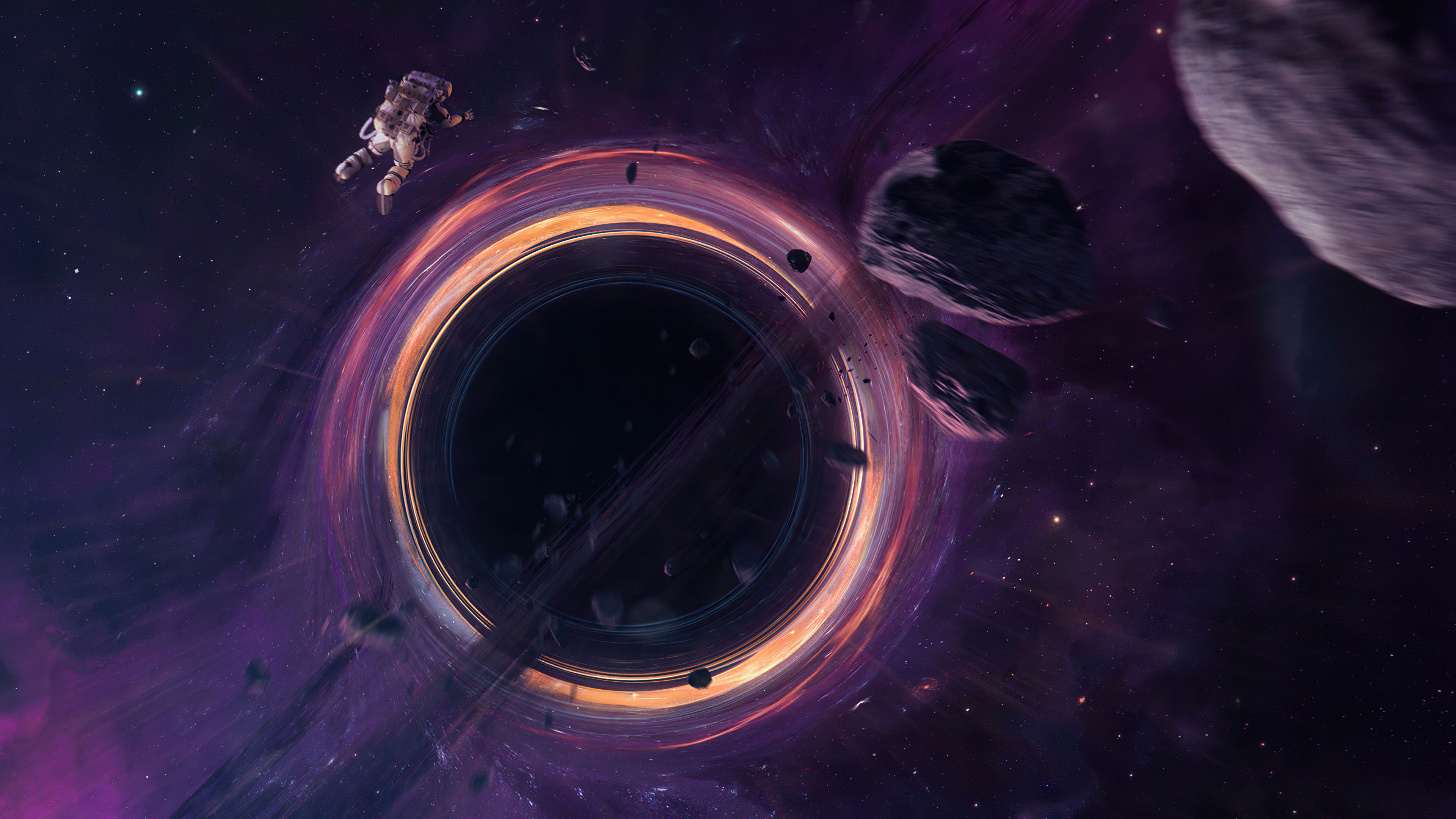  Schwarzes Loch Hintergrundbild 3840x2160. 4K Astronaut Wallpaper. Hintergründe