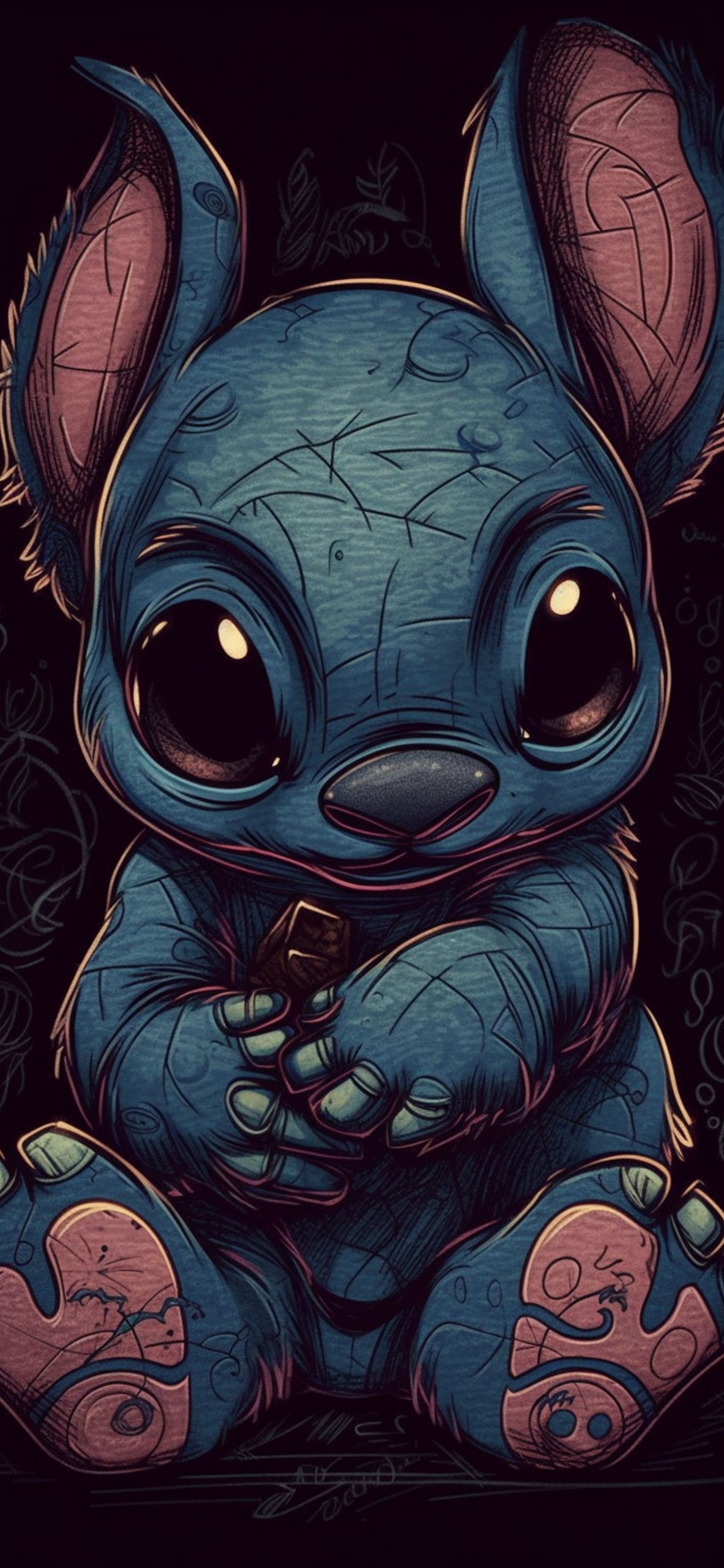  Stitch Hintergrundbild 1183x2560. Stitch Dark Aesthetic Wallpaper Stitch Wallpaper for iPhone