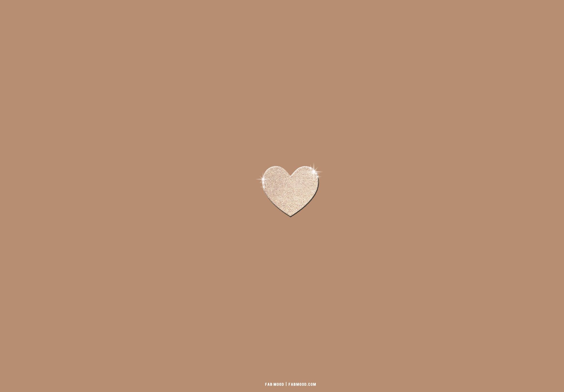  Illustration Hintergrundbild 1970x1370. Brown Aesthetic Wallpaper for Laptop : Glitter Love Heart