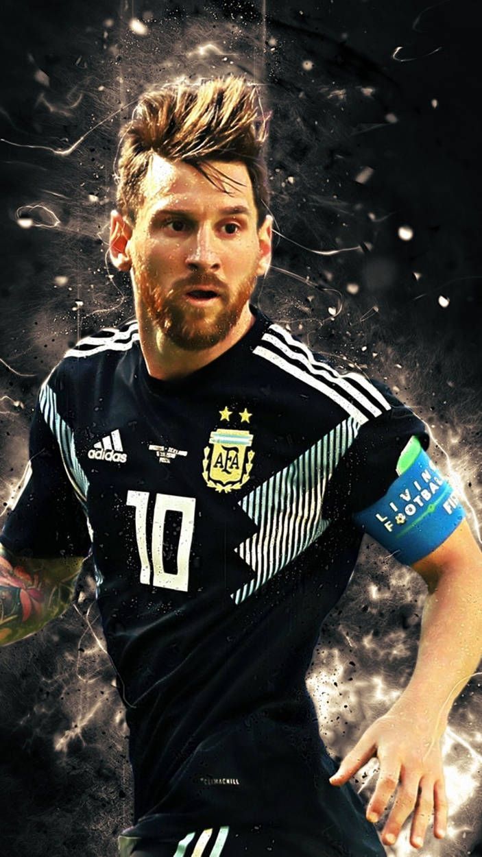  Messi Hintergrundbild 703x1250. Download Messi Argentina Aesthetic White Wallpaper