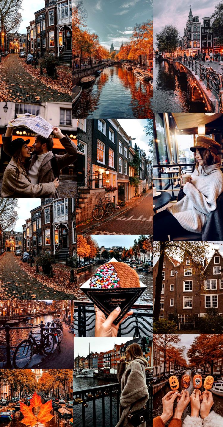  Amsterdam Hintergrundbild 750x1433. Autumn Collage Wallpaper : Autumn in Amsterdam
