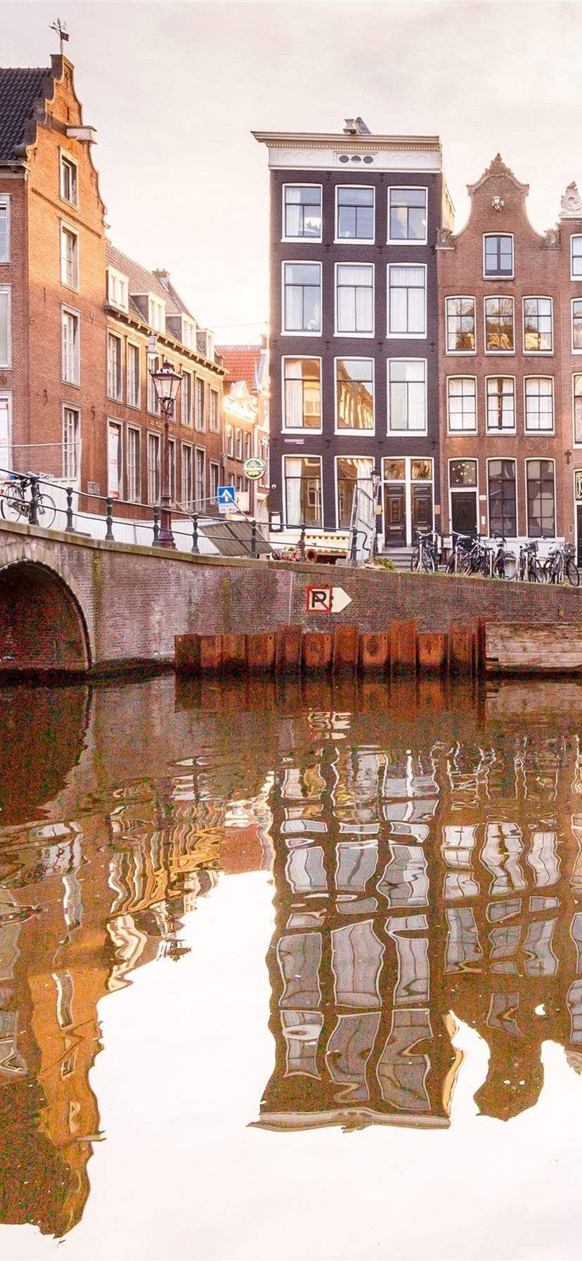  Amsterdam Hintergrundbild 828x1792. Amsterdam, Niederlande, Fluss, Brücke, Häuser 1080x1920 IPhone 8 7 6 6S Plus Hintergrundbilder, HD, Bild