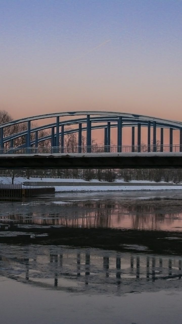 Brucke Hintergrundbild 720x1280. Hintergrundbilder. Dorstener Kanalbrücke im Winter