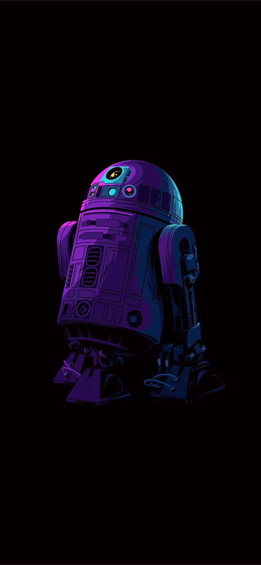  Star Wars Hintergrundbild 887x1920. Download Cool IPhone 11 Star Wars R2 D2 Neon Aesthetic Wallpaper