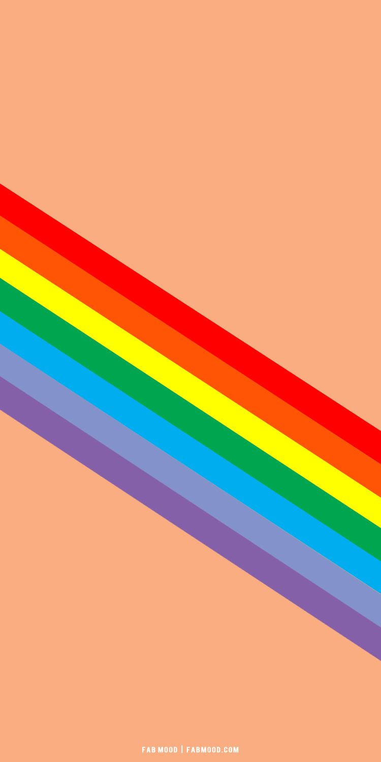 Apple Hintergrundbild 750x1500. Pride Wallpaper Ideas for iPhones and Phones : Rainbow on Peach Backgroud