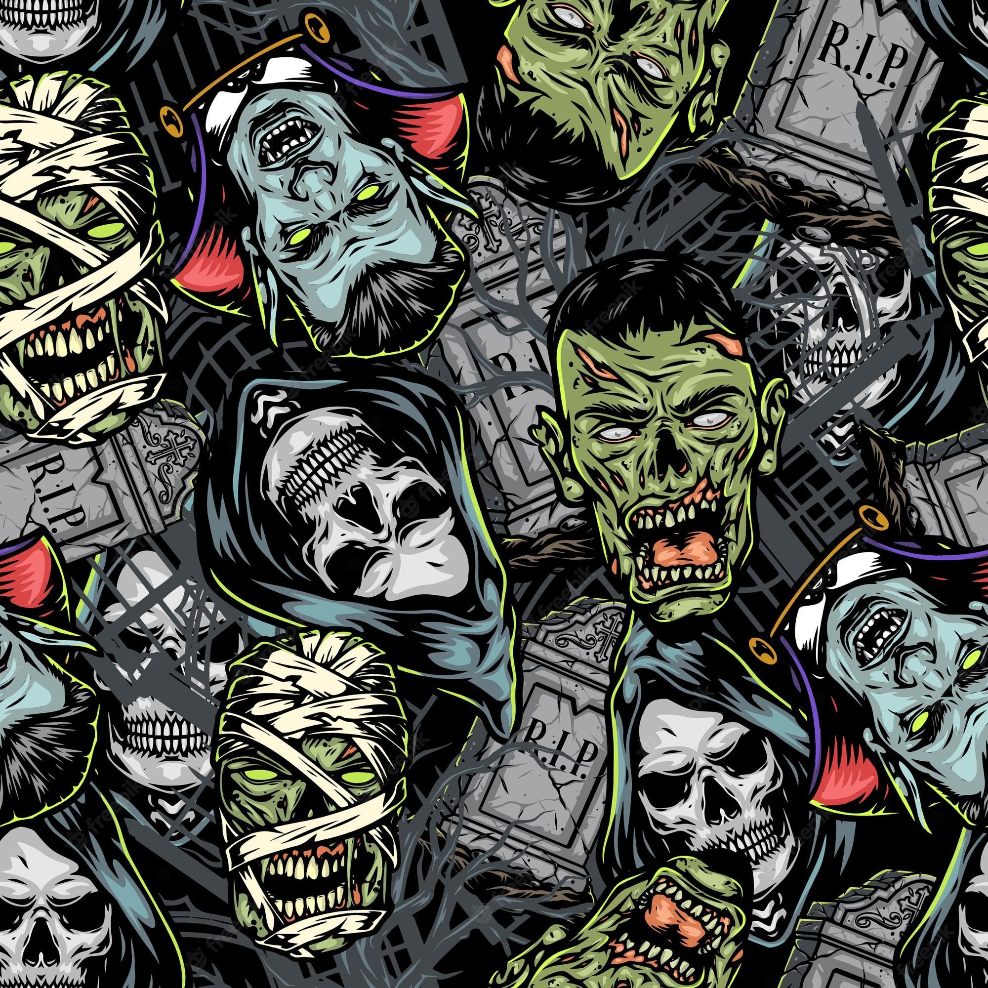  Zombie Hintergrundbild 2000x2000. Skull wallpaper Vectors & Illustrations for Free Download