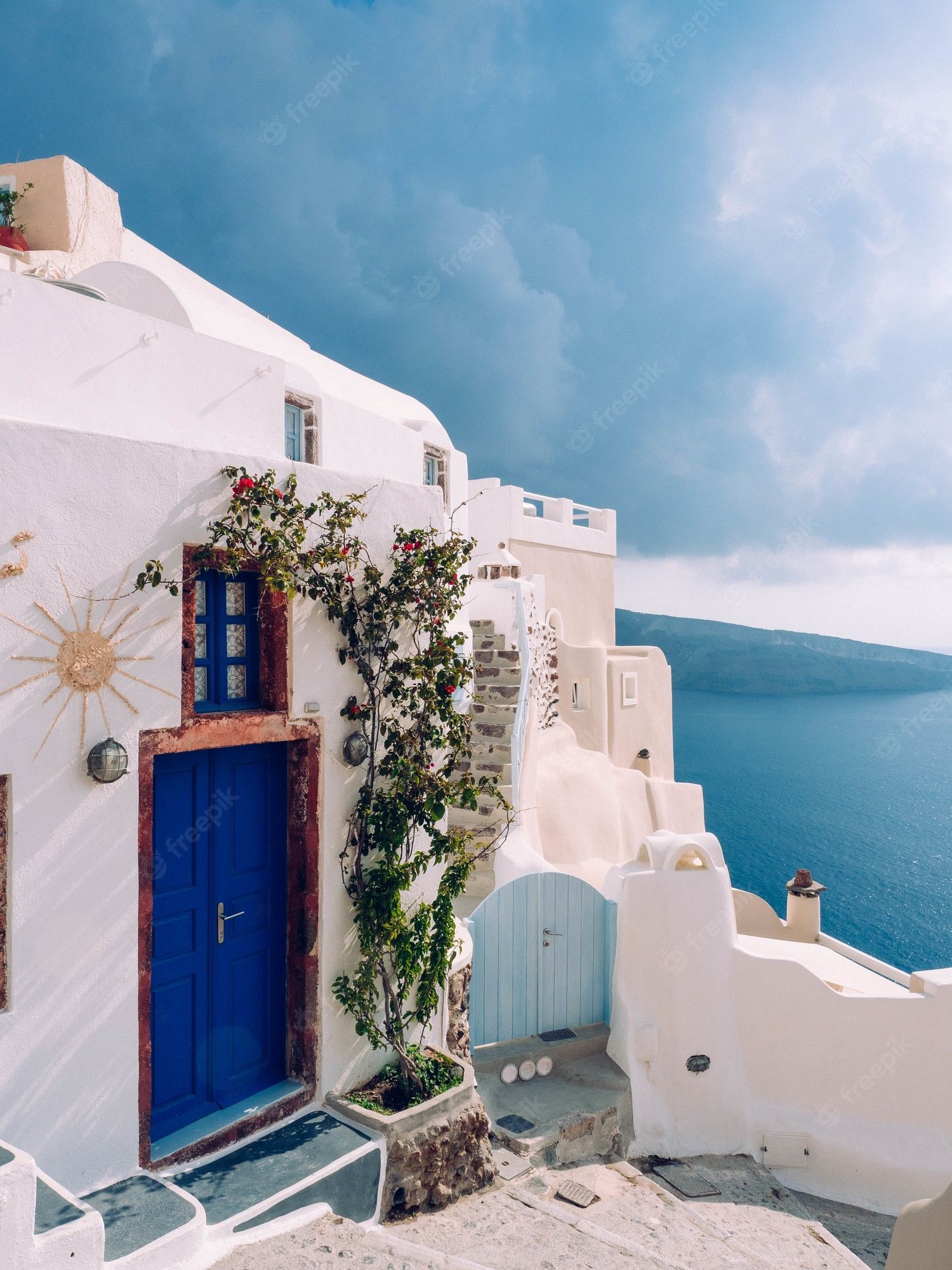  Sommer Griechenland Hintergrundbild 1500x2000. Santorini Landschaft Bilder Download auf Freepik