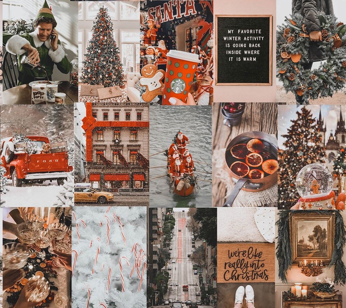  Weihnachtliche Hintergrundbild 1189x1056. Christmas Wall Collage Aesthetic Room Decor Christmas