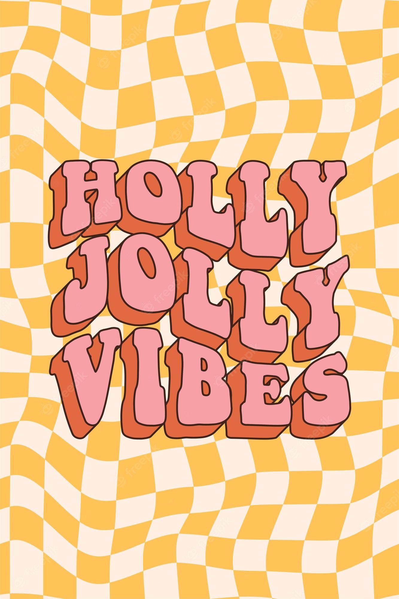  Fröhliche Hintergrundbild 1333x2000. Groovige Hippie Frohe Weihnachten Und Ein Gutes Neues Jahr Holly Jolly Vibes Im Trendigen Retro Cartoon Stil