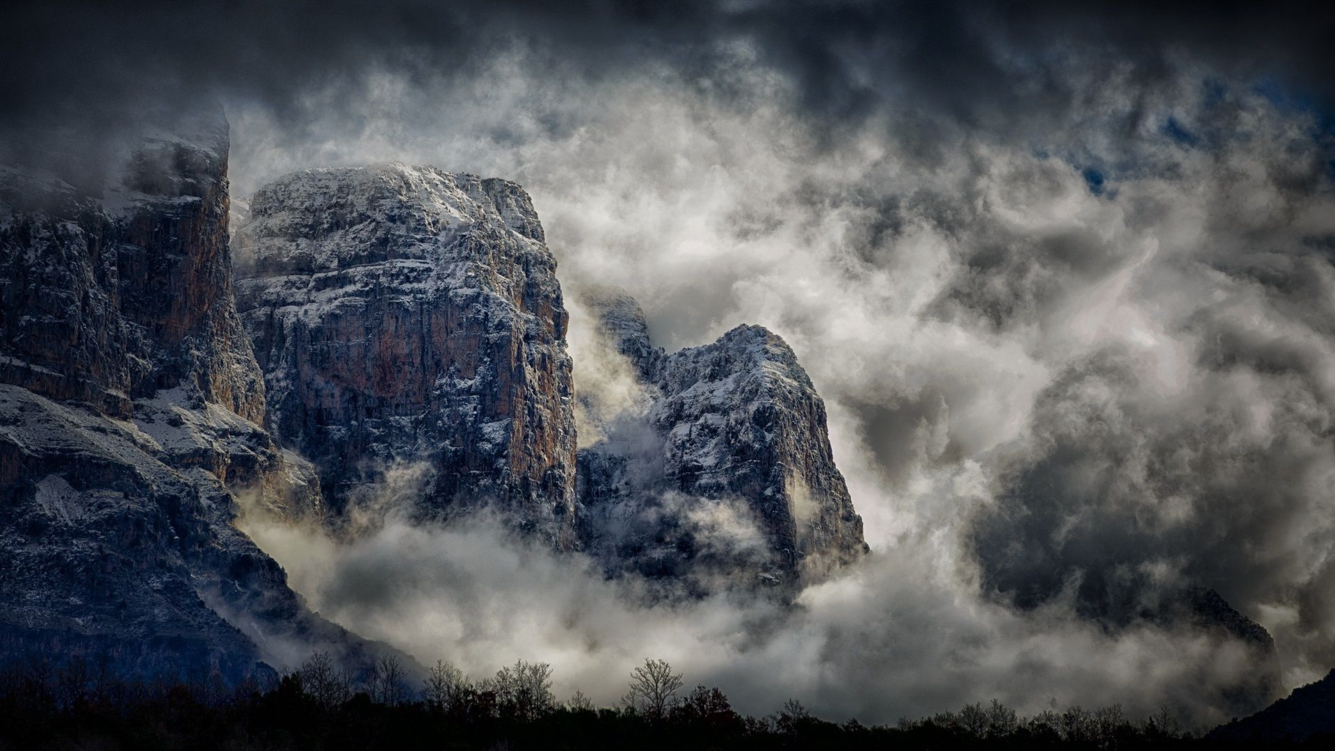  Felsen Hintergrundbild 1920x1080. Schöne Landschaft, Berge, Felsen, Bäume, Wolken, Nebel 1920x1080 Full HD 2K Hintergrundbilder, HD, Bild