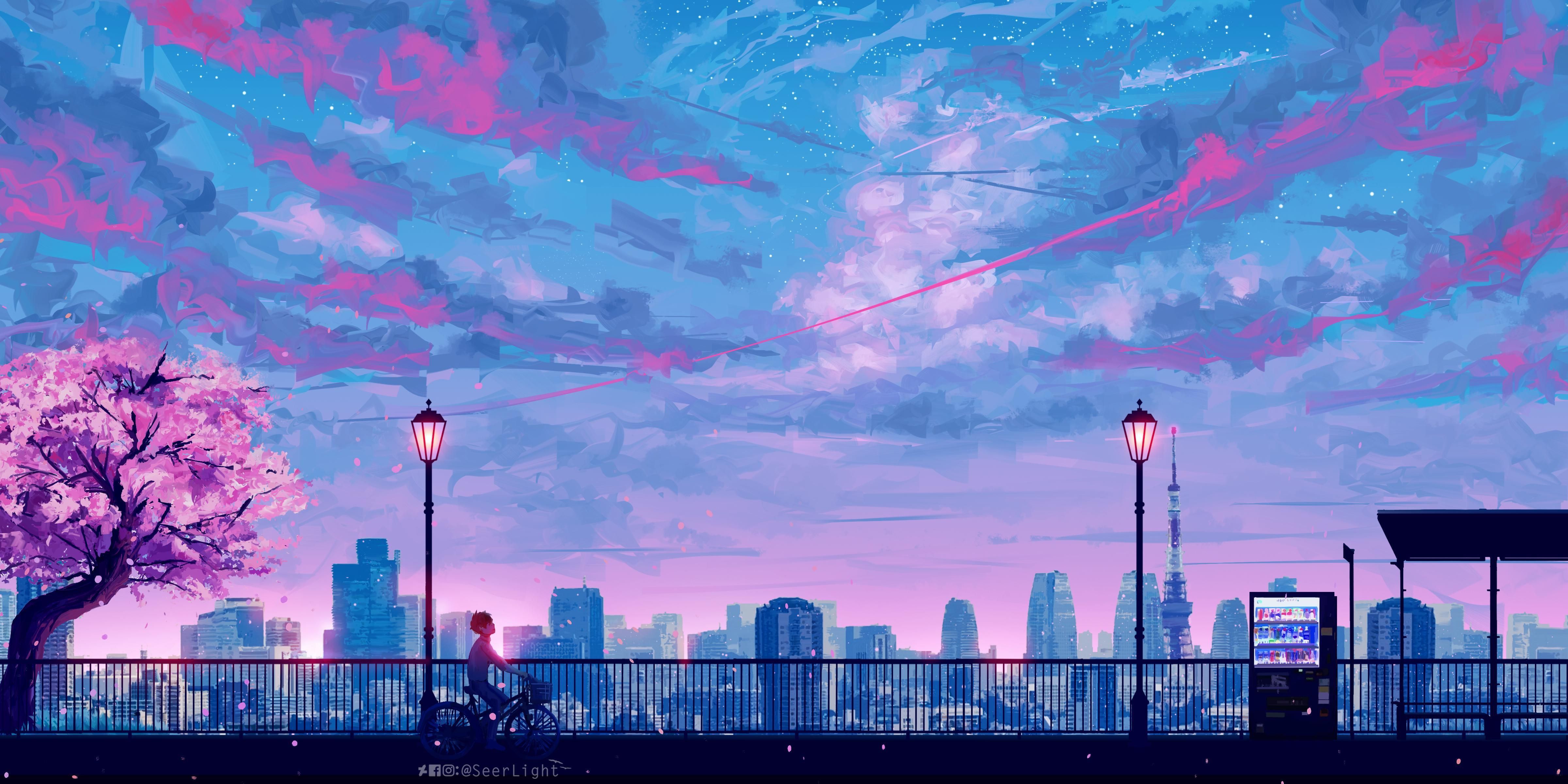  Anime Hintergrundbild 4800x2400. Aesthetic Anime Wallpaper. Aesthetic desktop wallpaper, Anime scenery wallpaper, Scenery wallpaper