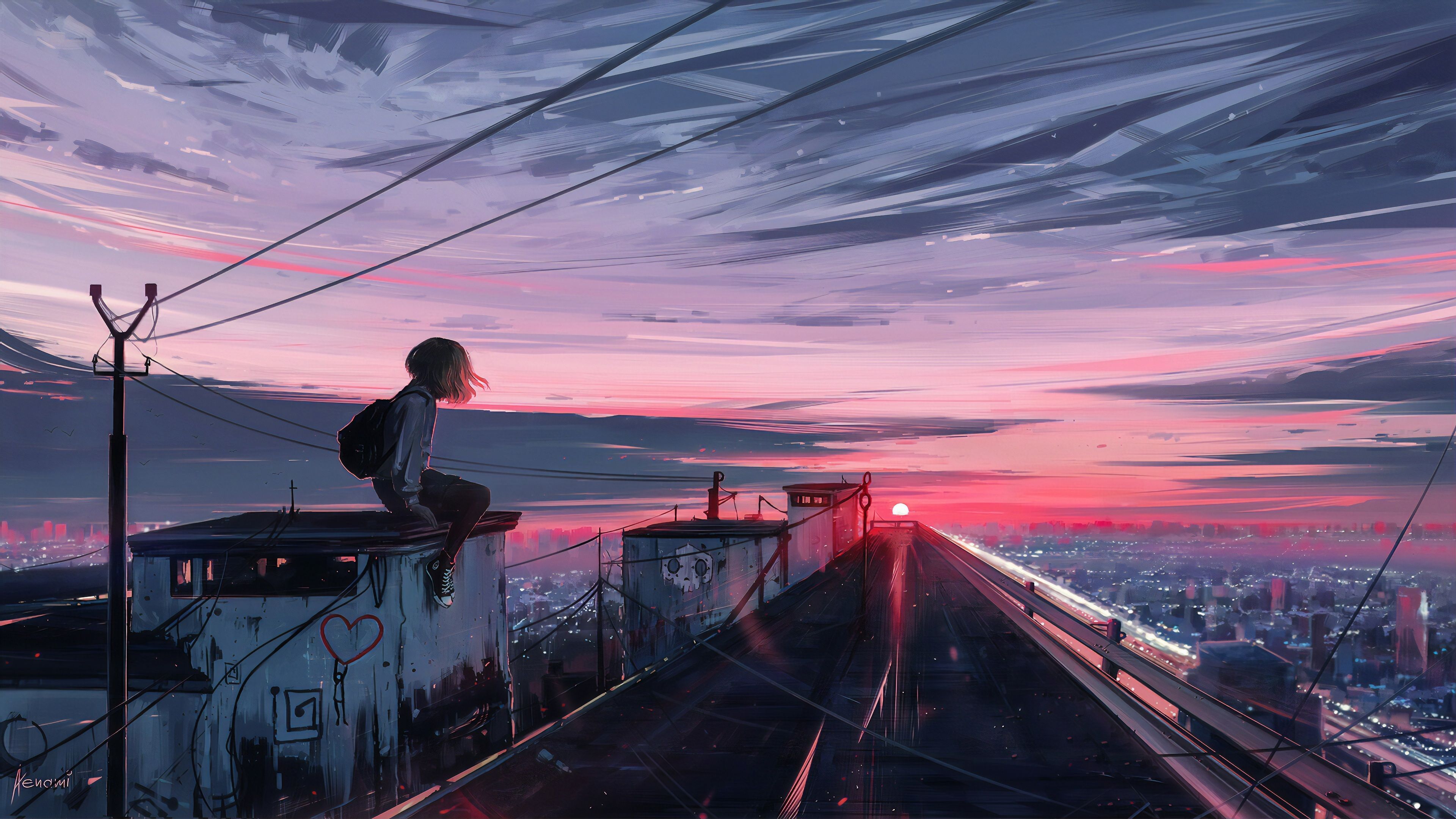  Anime Hintergrundbild 3840x2160. Aesthetic Anime Sunset Wallpaper. Anime scenery, Landscape wallpaper, Scenery wallpaper