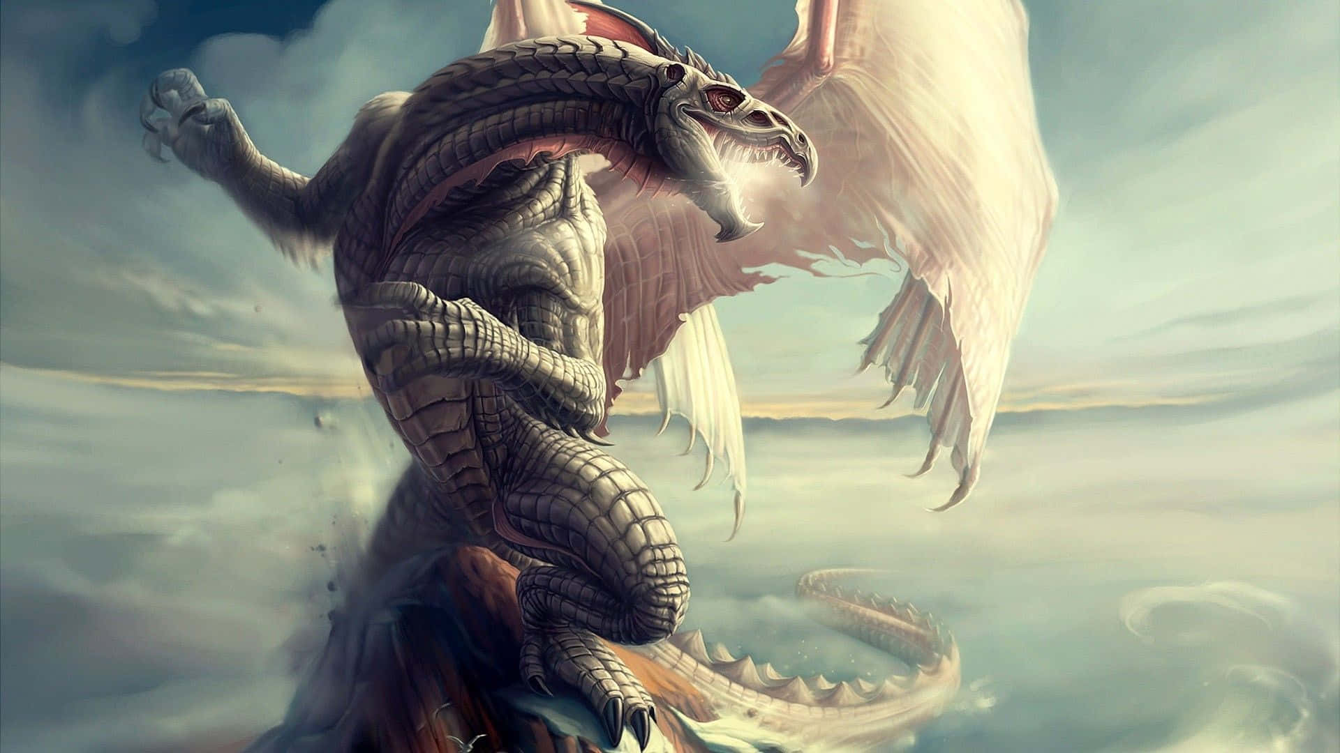  Elder Scrolls SK Hintergrundbild 1920x1080. Download Witness the ferocious power of the Epic Dragon Wallpaper