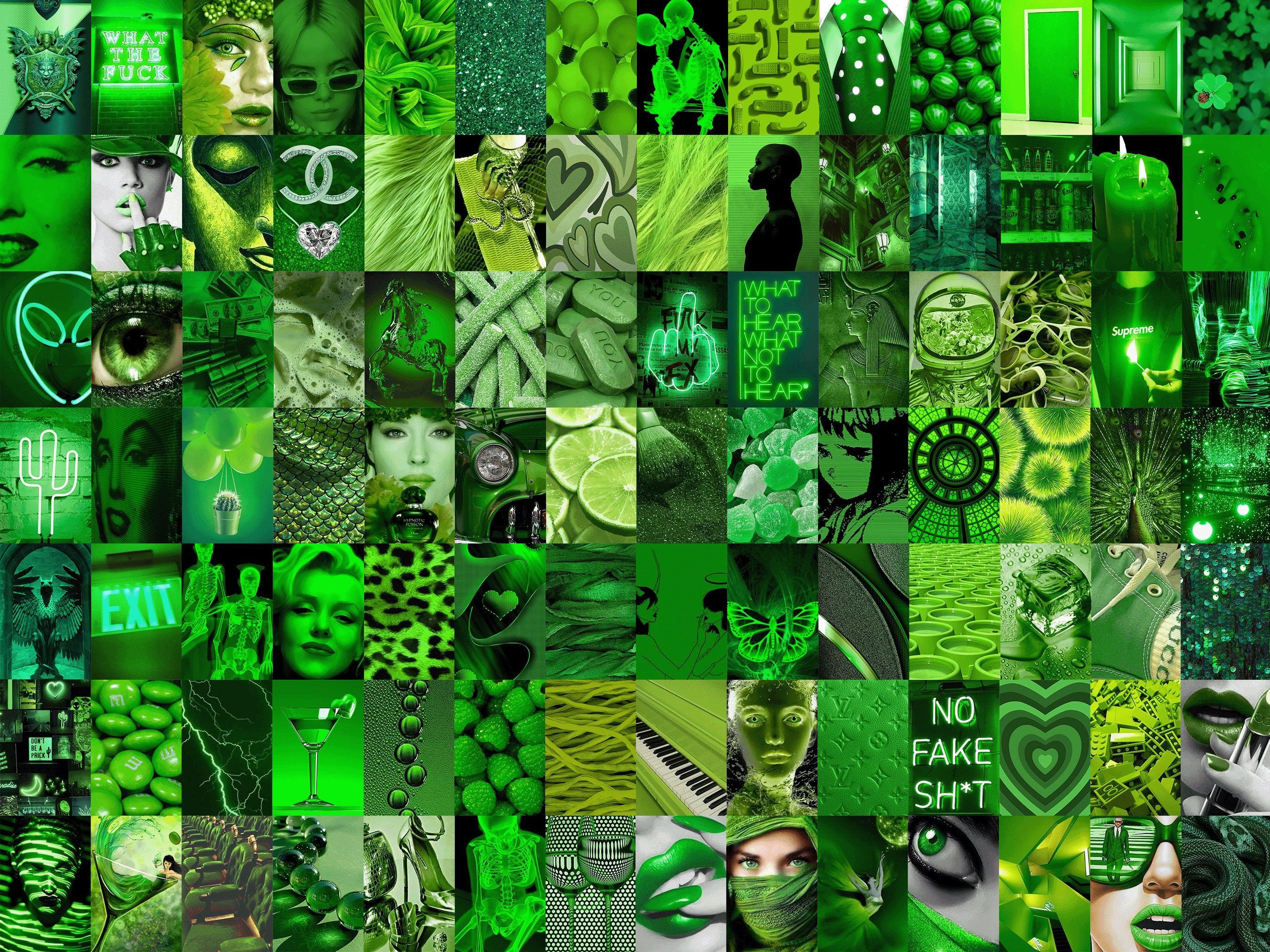  Grüne Hintergrundbild 2700x2025. Grüne Wand Collage Kit 101 PCS Trendy Aesthetic Wallpaper