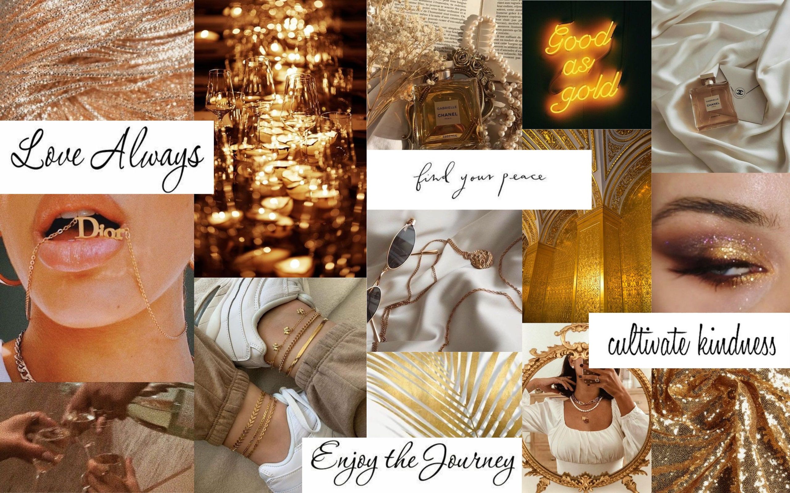  Goldene Hochzeit Hintergrundbild 2560x1600. Desktop Hintergrund / Gold Ästhetik / Collage 2