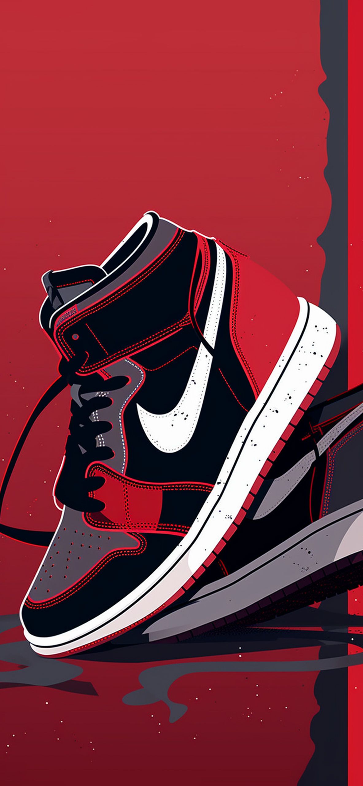  Jordan Hintergrundbild 1183x2560. Nike Jordan 1 Retro Sneakers Red Wallpaper