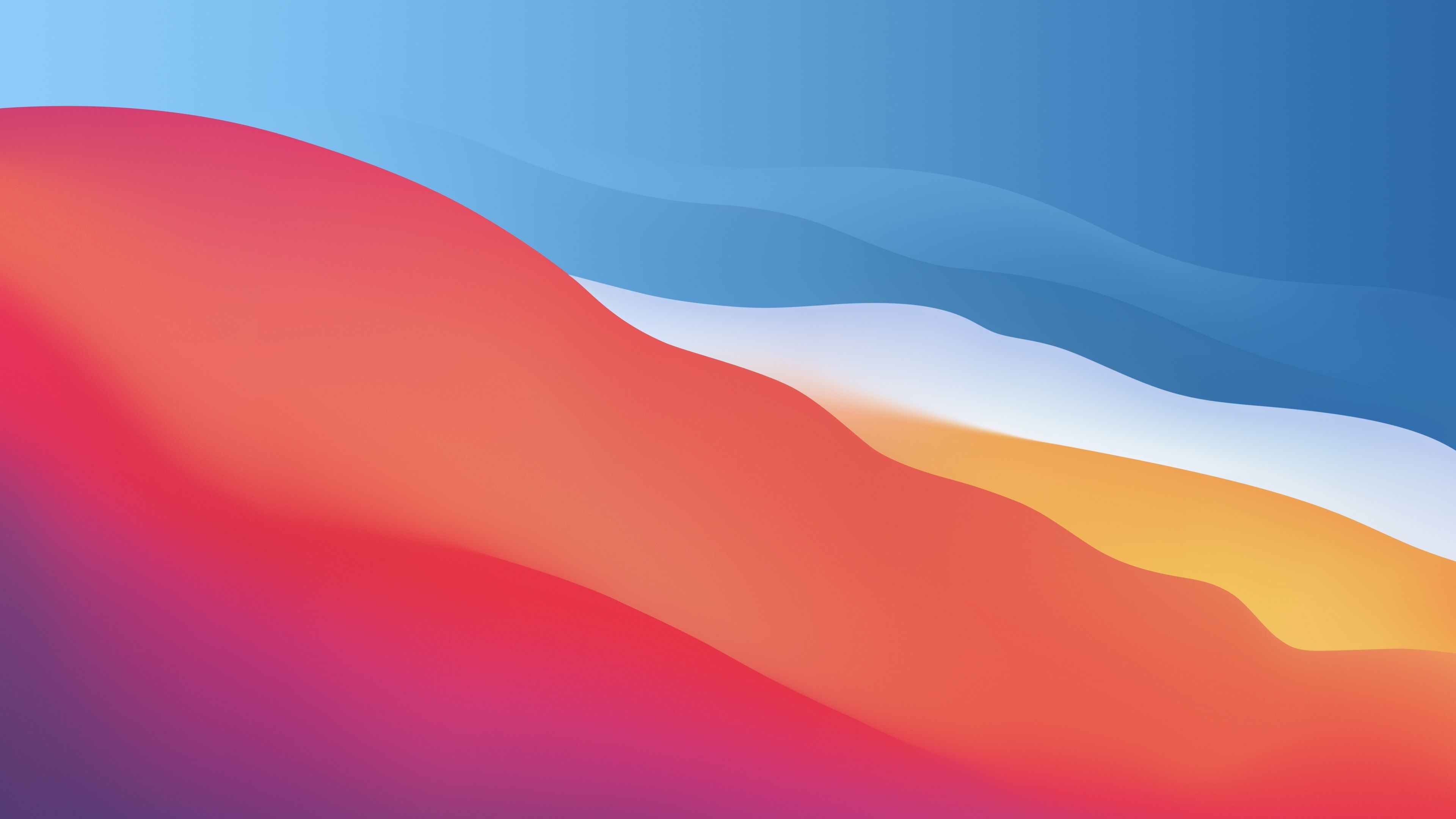 Apple Hintergrundbild 3840x2160. macOS Big Sur Wallpaper 4K, Colorful, Waves, Smooth, Gradients