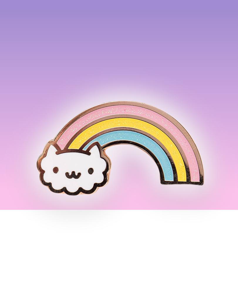  Regenbogen Hintergrundbild 811x1014. Wolke Kawaii Kätzchen Katze Regenbogen Harter Emaille Pin