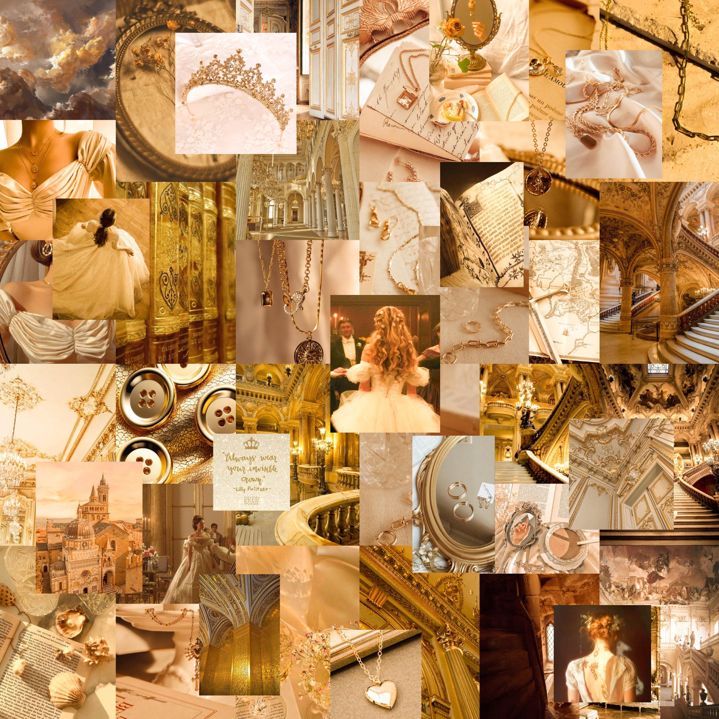  Goldene Hochzeit Hintergrundbild 3000x3000. Bilder Royal Gold Aesthetic Wandcollage Digital