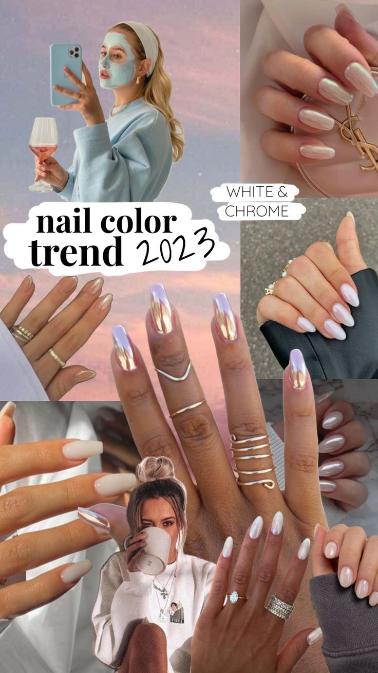  Nagellack Hintergrundbild 736x1308. nail color trend 2023 chrome nails in 2023. Chrome nails, Nail colors, Nail color trends