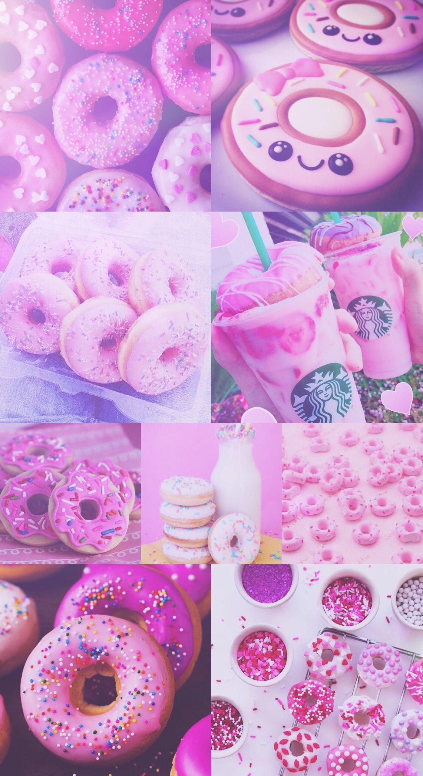  Süßigkeiten Hintergrundbild 1397x2560. donut, donuts, pink, purple, pretty, Starbucks, wallpaper, hd, iPhone, background. Pink wallpaper iphone, Starbucks wallpaper, Pink wallpaper girly