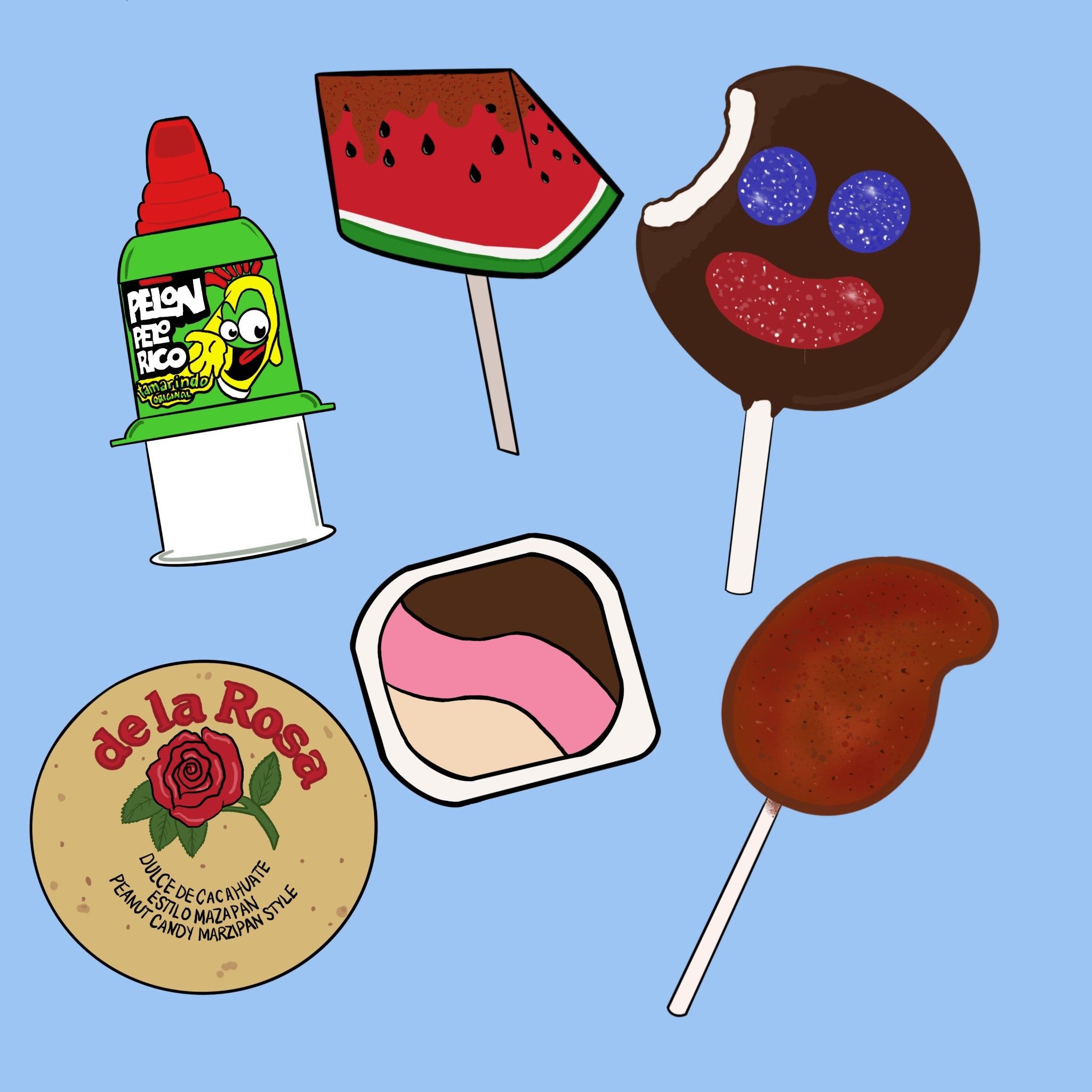  Süßigkeiten Hintergrundbild 2048x2048. Mexikanische Süßigkeiten Aufkleber Fiesta Leckerlibeutel