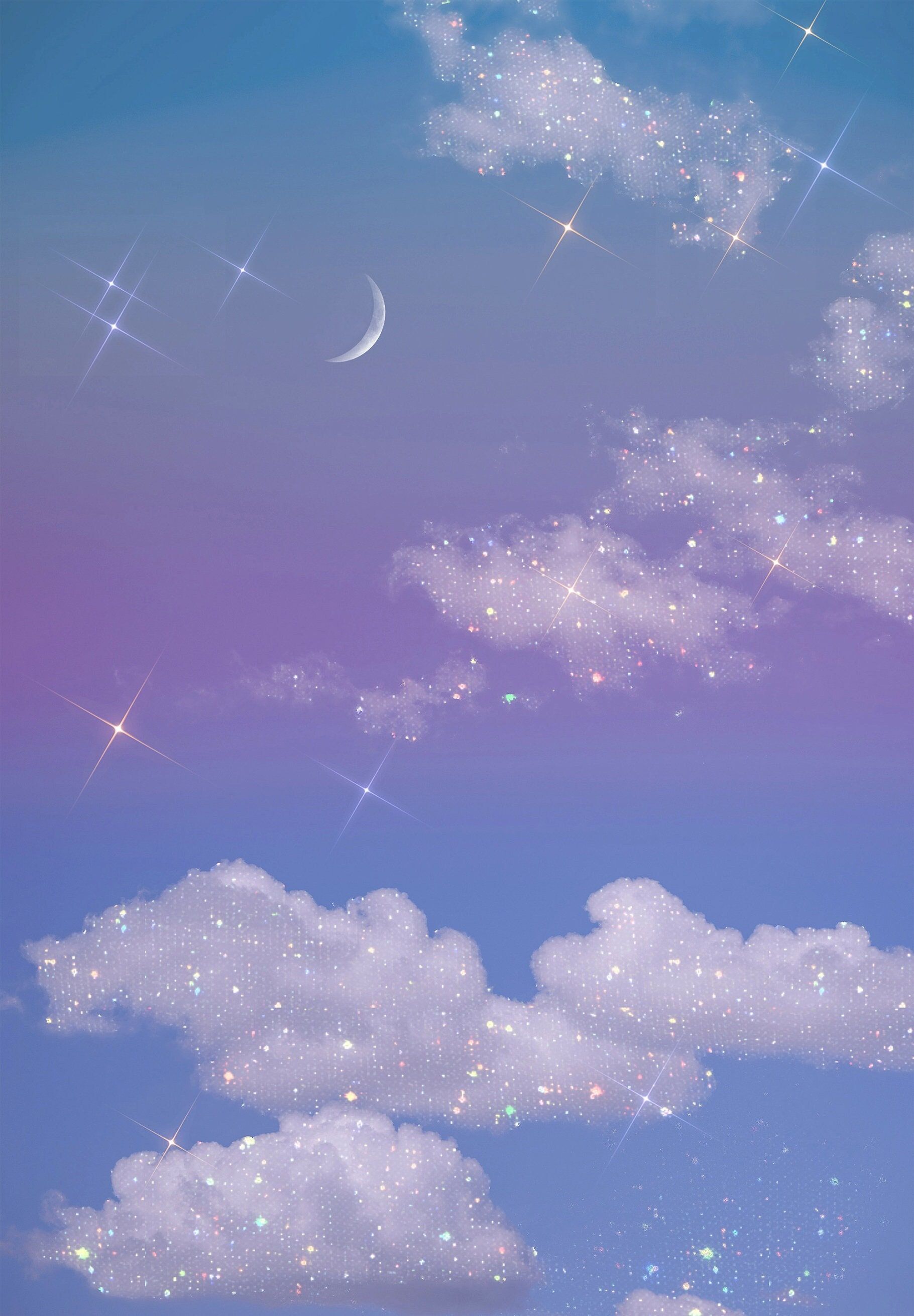  Glitzer Schöne Hintergrundbild 1820x2621. Ästhetischer Himmel Hintergrund Glitzer Wolken Telefon