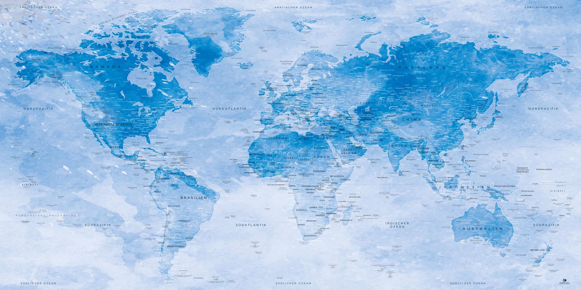  Weltkarte Hintergrundbild 1920x960. Aquarell Weltkarte flache Weltkarte