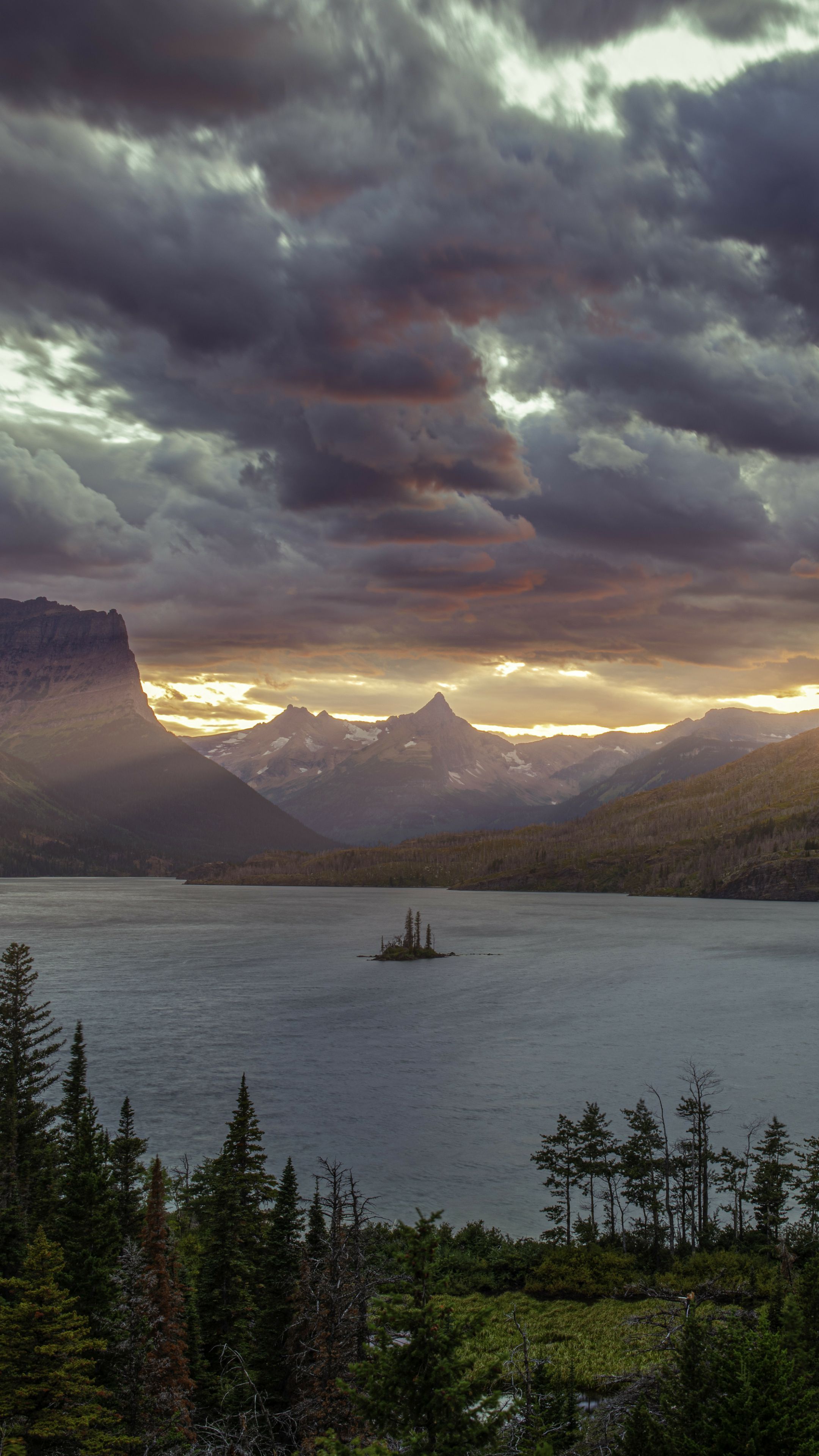 Natur Hintergrundbild 2160x3840. HD Desktop Wallpaper: Seen, Berg, See, Gebirge, Sonnenuntergang, Erde Natur Kostenloses Bild Herunterladen