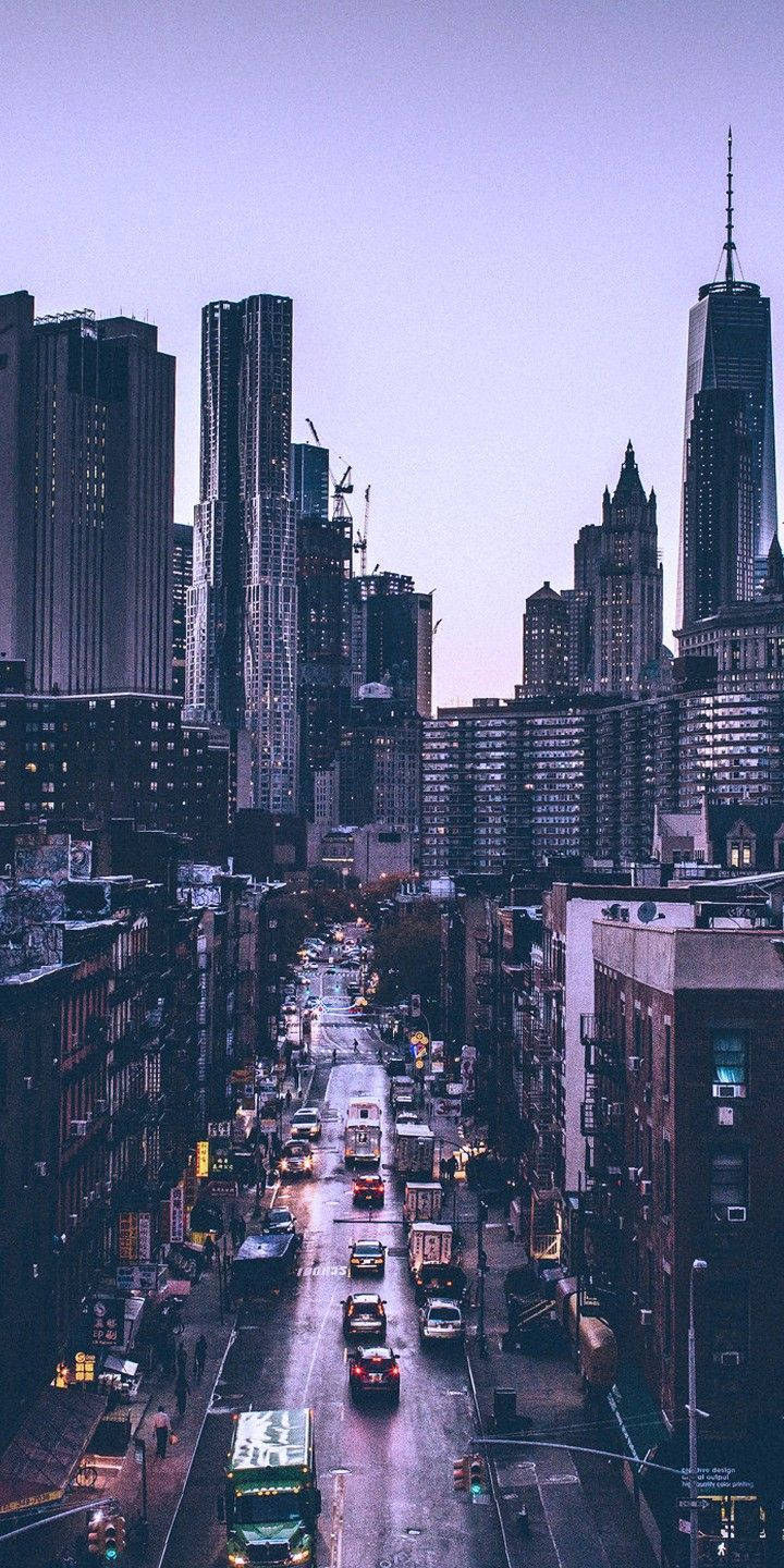  New York Bei Nacht Hintergrundbild 720x1440. Download New York Aesthetic Image Wallpaper
