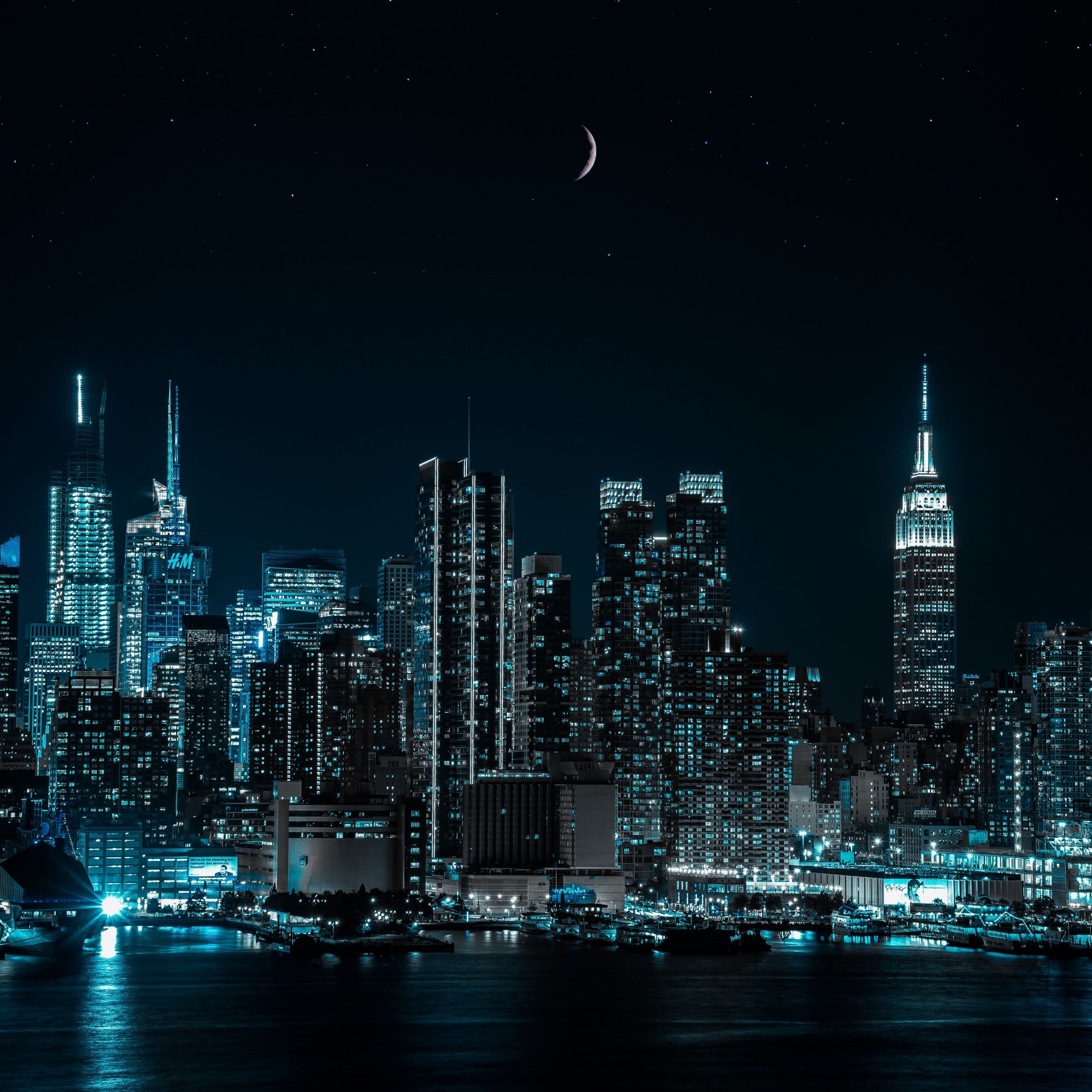  New York Hintergrundbild 2732x2732. New York City Wallpaper 4K, Cityscape, Night, City lights