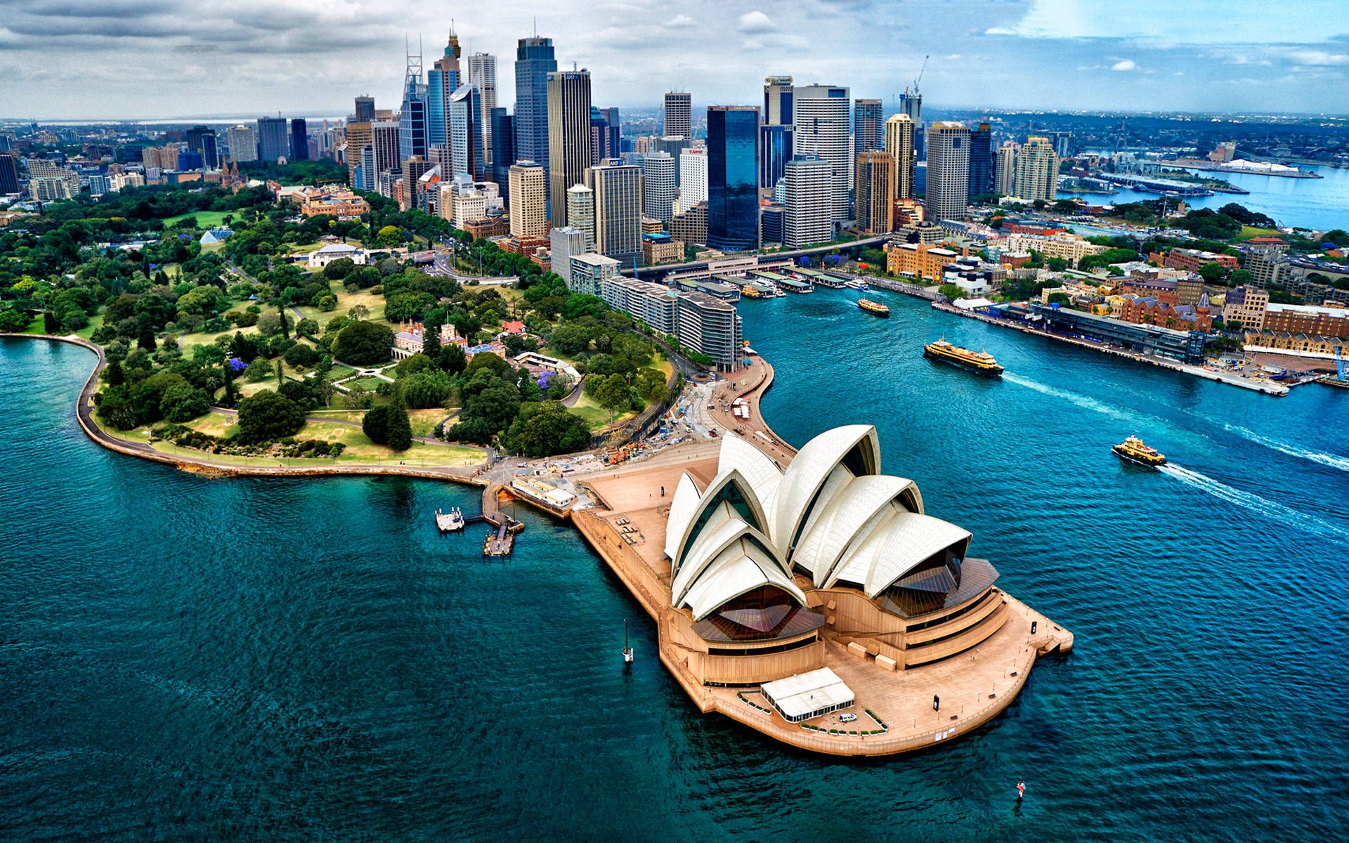  Sydney Hintergrundbild 1920x1200. Download Sydney Opera House City View Wallpaper