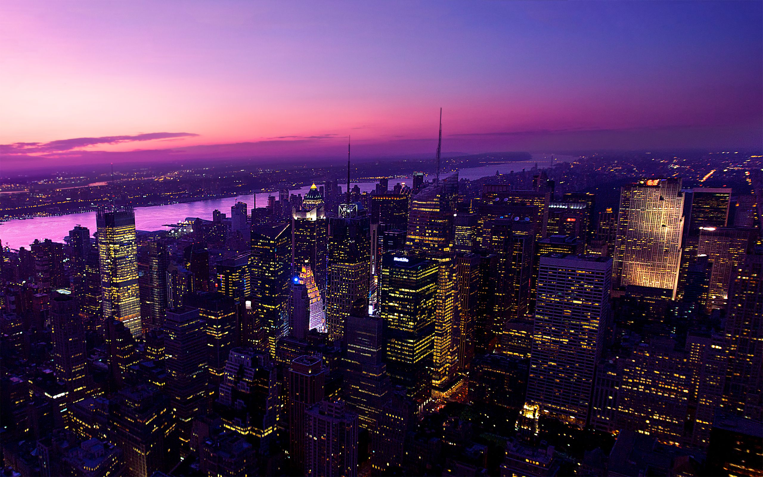  New York Hintergrundbild 2560x1600. Wallpaper 4k Twilight in New York City Wallpaper