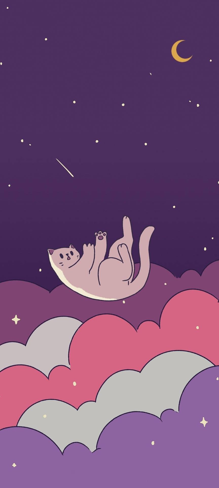  IOS Hintergrundbild 864x1920. Download Aesthetic Falling Cat For IPhone Wallpaper