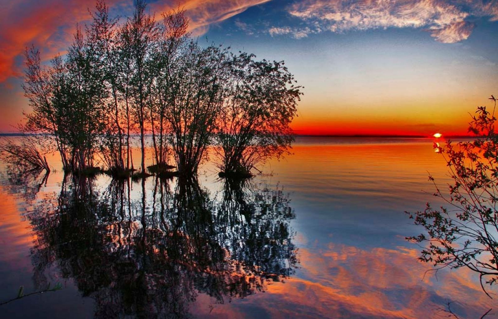 Natur Hintergrundbild 1600x1024. Hintergrundbild für Handys: Landschaft, Natur, Sunset, Wasser, 42558 Bild kostenlos herunterladen